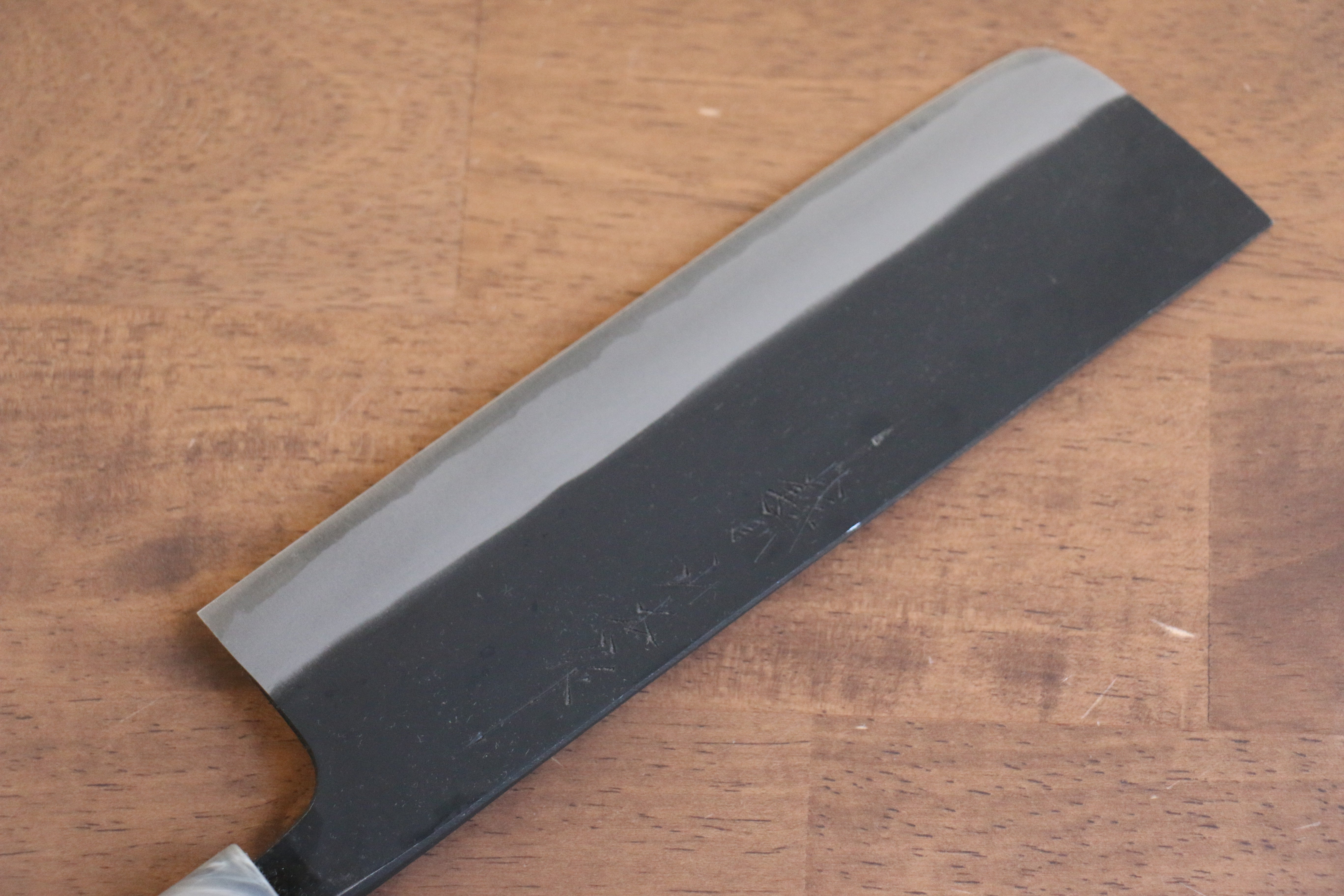 Nao Yamamoto White Steel No.2 Kurouchi Nakiri Knife 180mm - Japanese Chef Knife with Cherry Wood Handle for Precision Vegetable Chopping & Slicing in Professional Kitchens