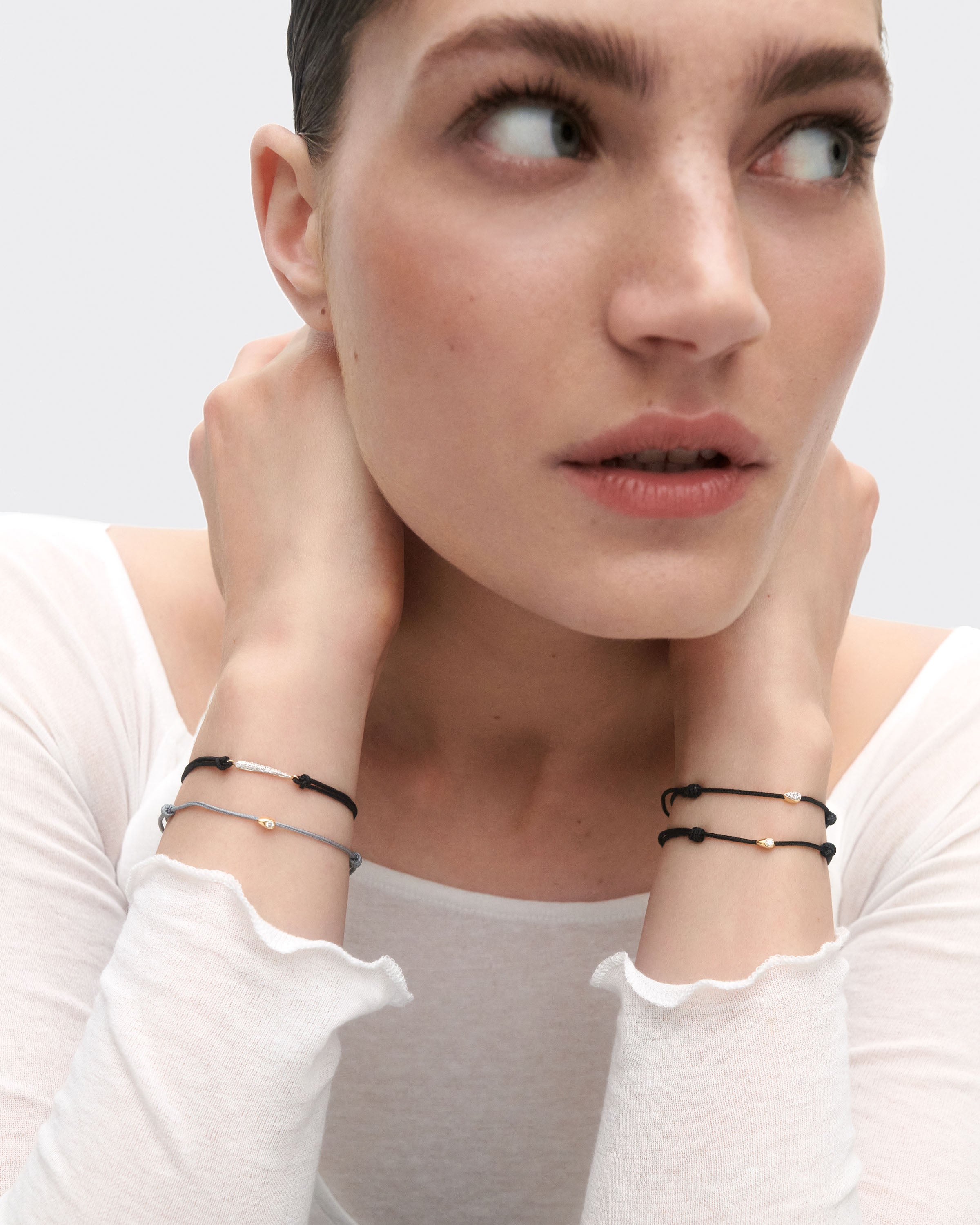 Lia Diamond Adjustable Cord Bracelet for Women - Elegant Beaded Friendship Jewelry Gift for Her - Perfect for Everyday Wear, Parties & Special Occasions