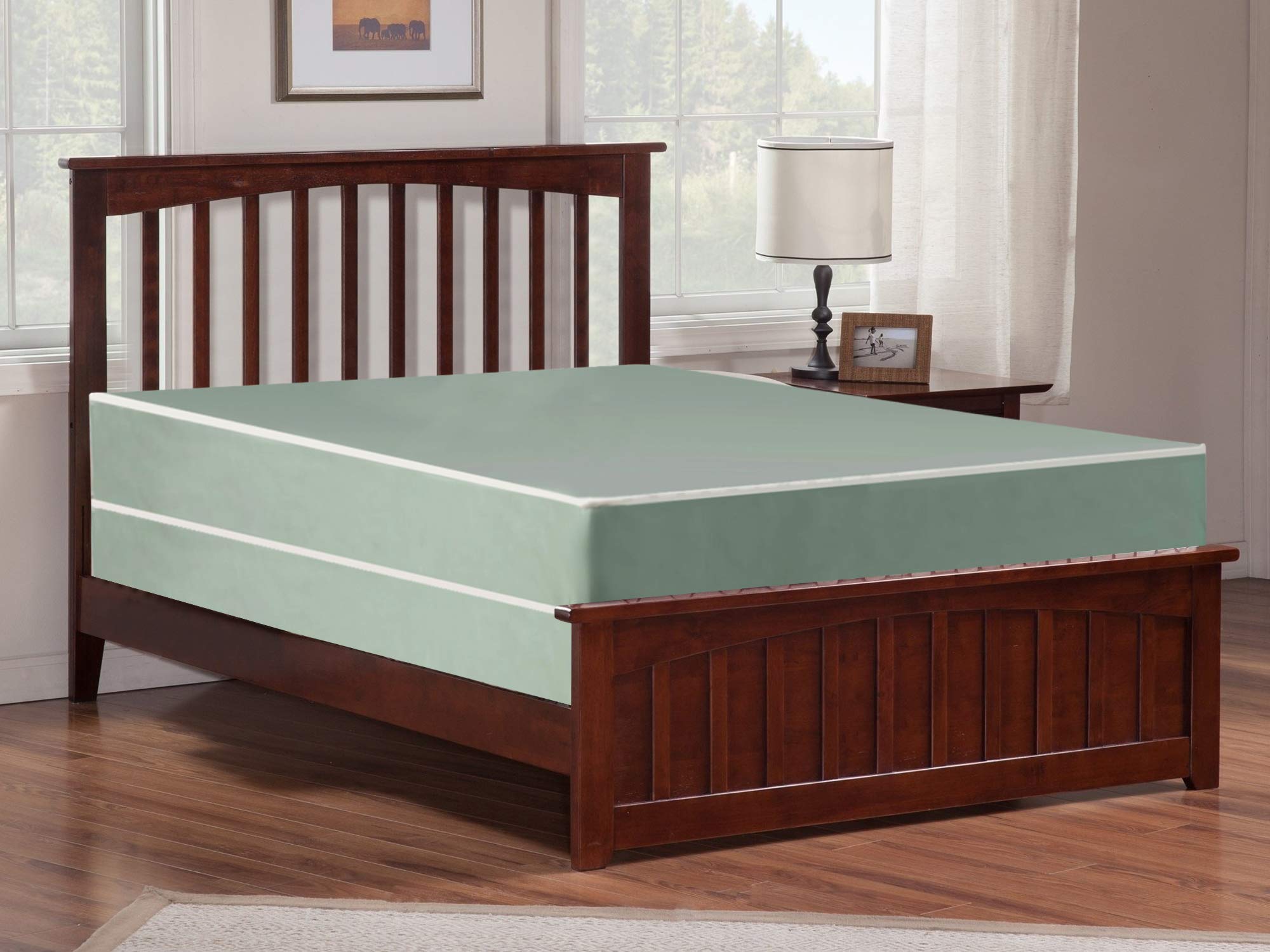 Mayton 8-Inch Firm Double-Sided Waterproof Vinyl Innerspring Mattress with Split Wood Box Spring - King Size | Bedroom Upgrade for Back Support & Guest Room Comfort