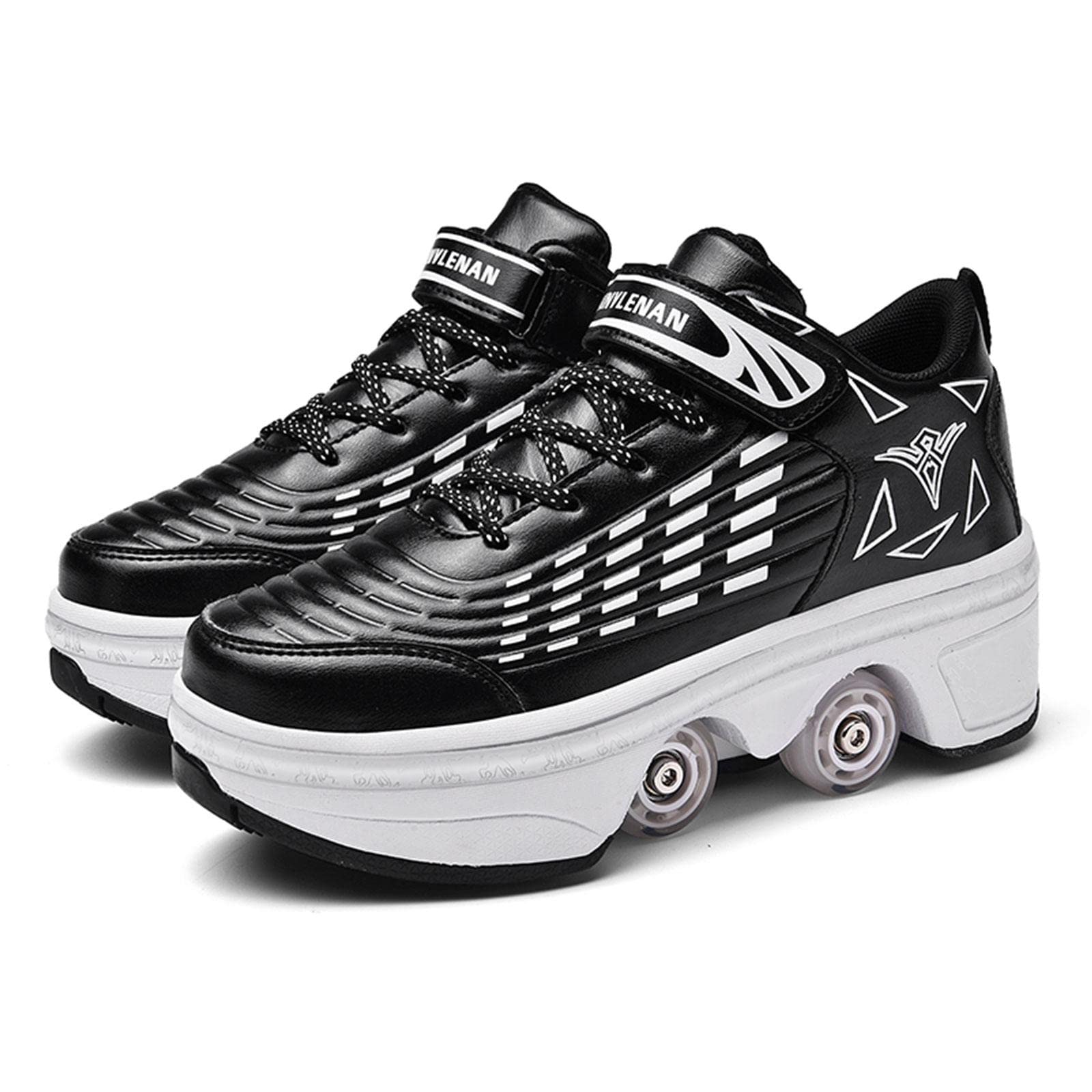 2-in-1 Roller Skates Shoes for Men, Women & Kids - Convertible Wheeled Sneakers with Flexible Wheels | Perfect for Outdoor Fun, Fitness & Gifts
