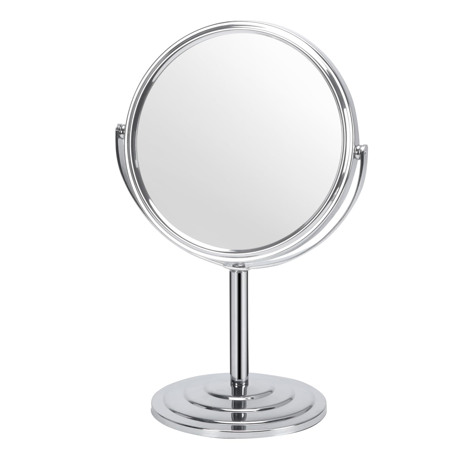 1X 3X Magnifying Makeup Mirror - 7 Inch Silver Vanity Mirror with Stand for Bathroom & Tabletop - Portable Double Sided Cosmetic Mirror for Precise Makeup Application, Eyebrow Shaping & Skincare Routine