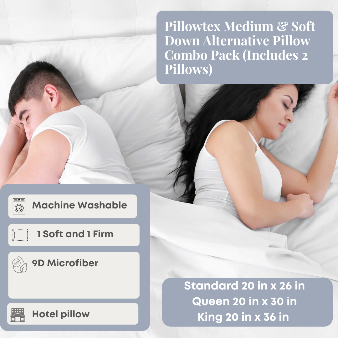 Premium Soft Down Alternative Pillows - Medium Firmness, 2-Pack Set for Ultimate Comfort | Perfect for Side Sleepers, Back Pain Relief & Hotel-Like Luxury at Home