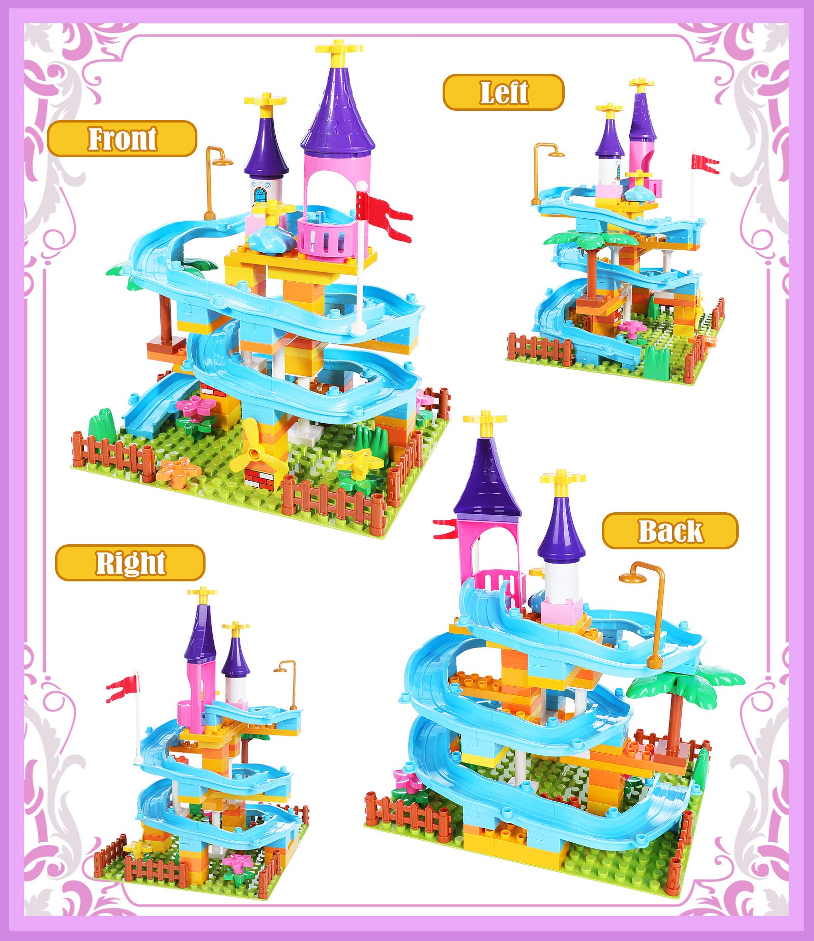 86Pcs Marble Run Castle Building Blocks - STEM Educational Toys for Kids Age 3+, Marble Track Race Set with Large Bricks | Perfect Birthday Gift for Toddler Boys & Girls | Fun Indoor Play & Early Learning Activity