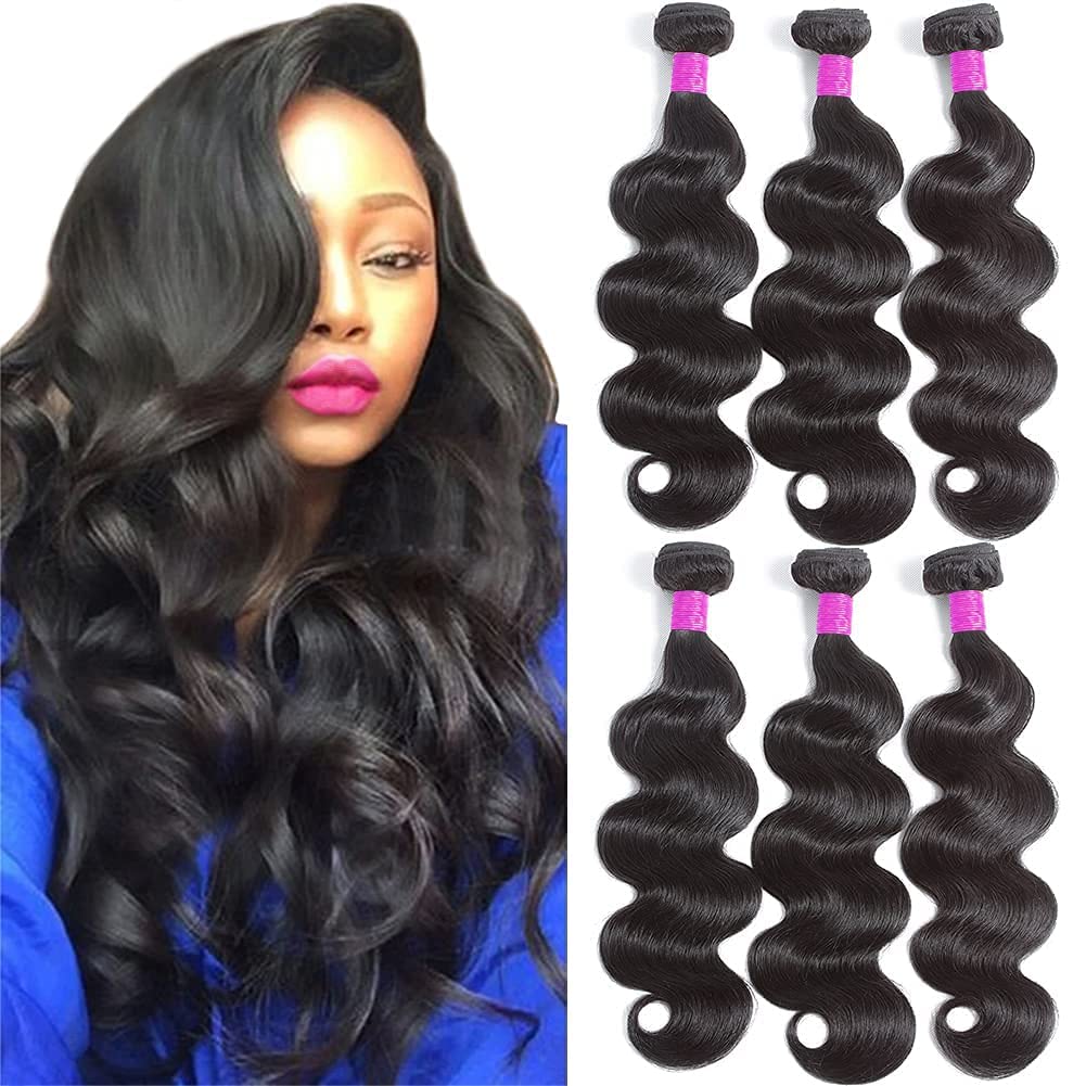 Flady 100% Unprocessed 12A Human Hair Bundles - Body Wave 3 Bundles (8/10/12 Inch) | Natural Color Human Hair Extensions & Weave | Perfect for Styling, Volume Boost & Everyday Wear