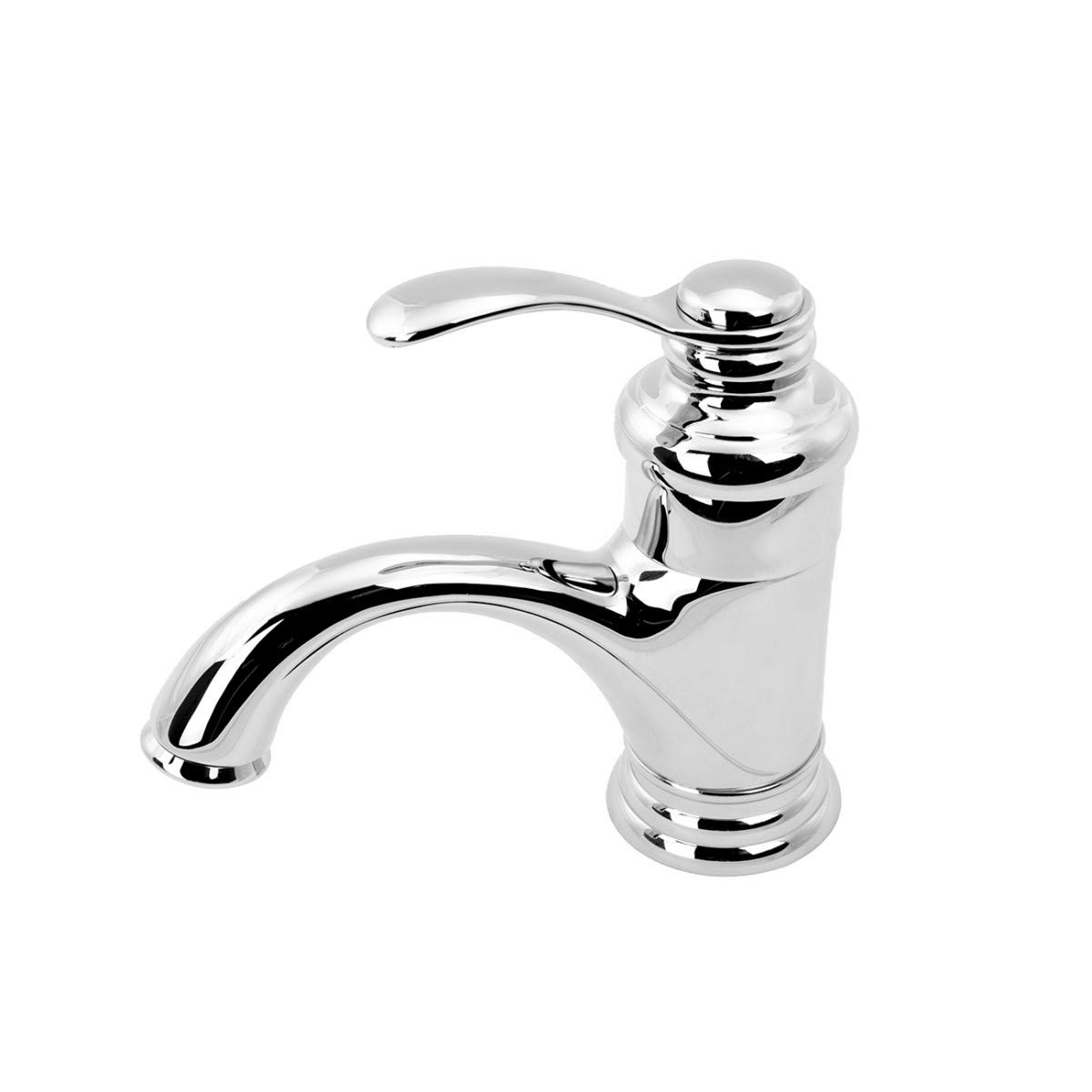 Renovators Supply 6 Inch Cast Brass Bathroom Sink Faucet with Chrome Finish & Supply Lines - Perfect for Modern Bathroom Renovations and Home Upgrades