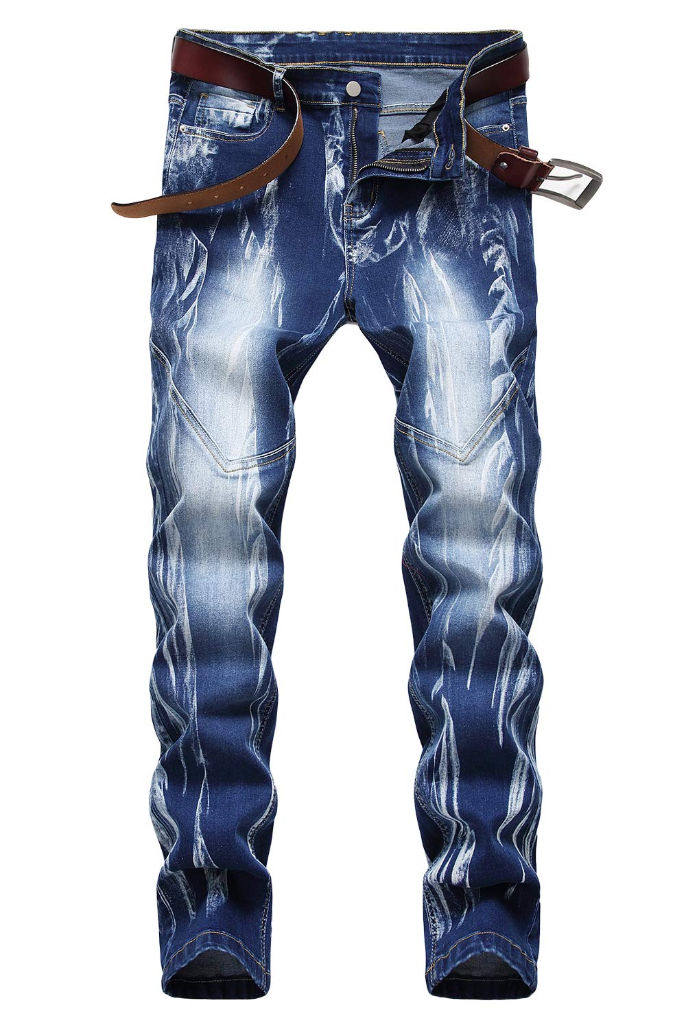 Enrica Men's Casual Printed Skinny Jeans - Stretch Denim Pants for Everyday Wear | Office, Dating & Weekend Outfits