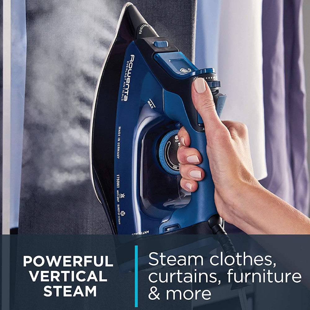 ROWENTA Everlast 1750 Watt Anti-Calc Steam Iron DW7180U1 - Professional Garment Care for Wrinkle-Free Clothes at Home or Office