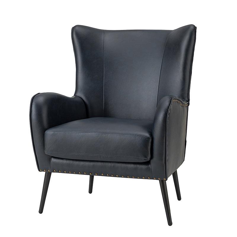Stylish Shepherd Wingback Vegan Leather Armchair - Modern PU Leather Accent Chair for Living Room, Bedroom & Office - Comfortable Mid-Century Design with Optional Types