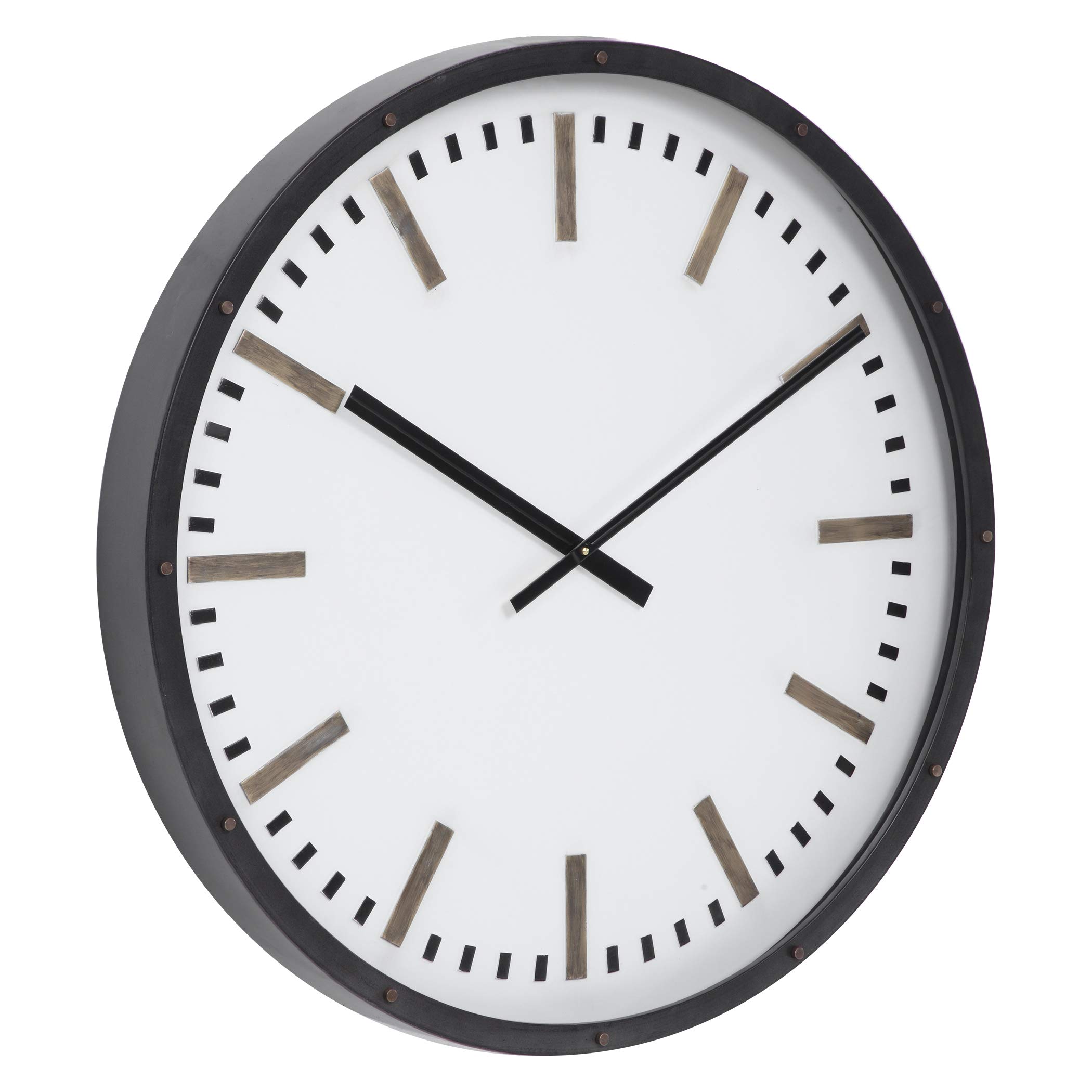 Fleming Large Wall Clock - 12 Inch Silent Non-Ticking Modern Decorative Clock for Living Room, Bedroom, Office | Perfect Home Decor & Gift Idea