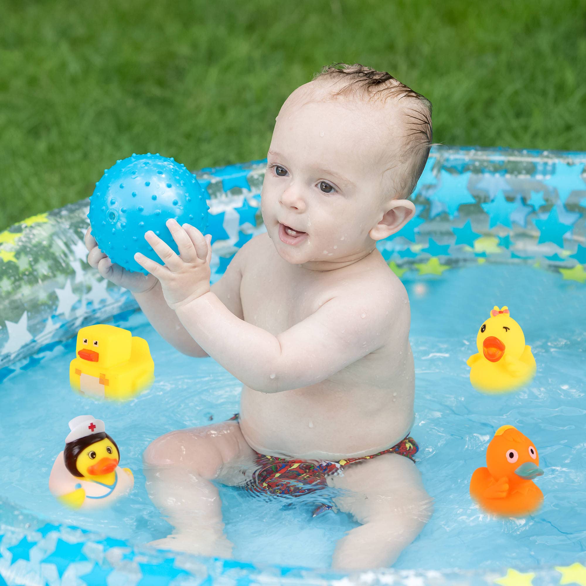 30-Piece Assorted Rubber Duck Bath Toys for Toddlers 1-3 Years - Soft Baby Pool & Bathtime Fun - Perfect Birthday Gift for Kids - Great for Bath Time, Pool Parties & Sensory Play