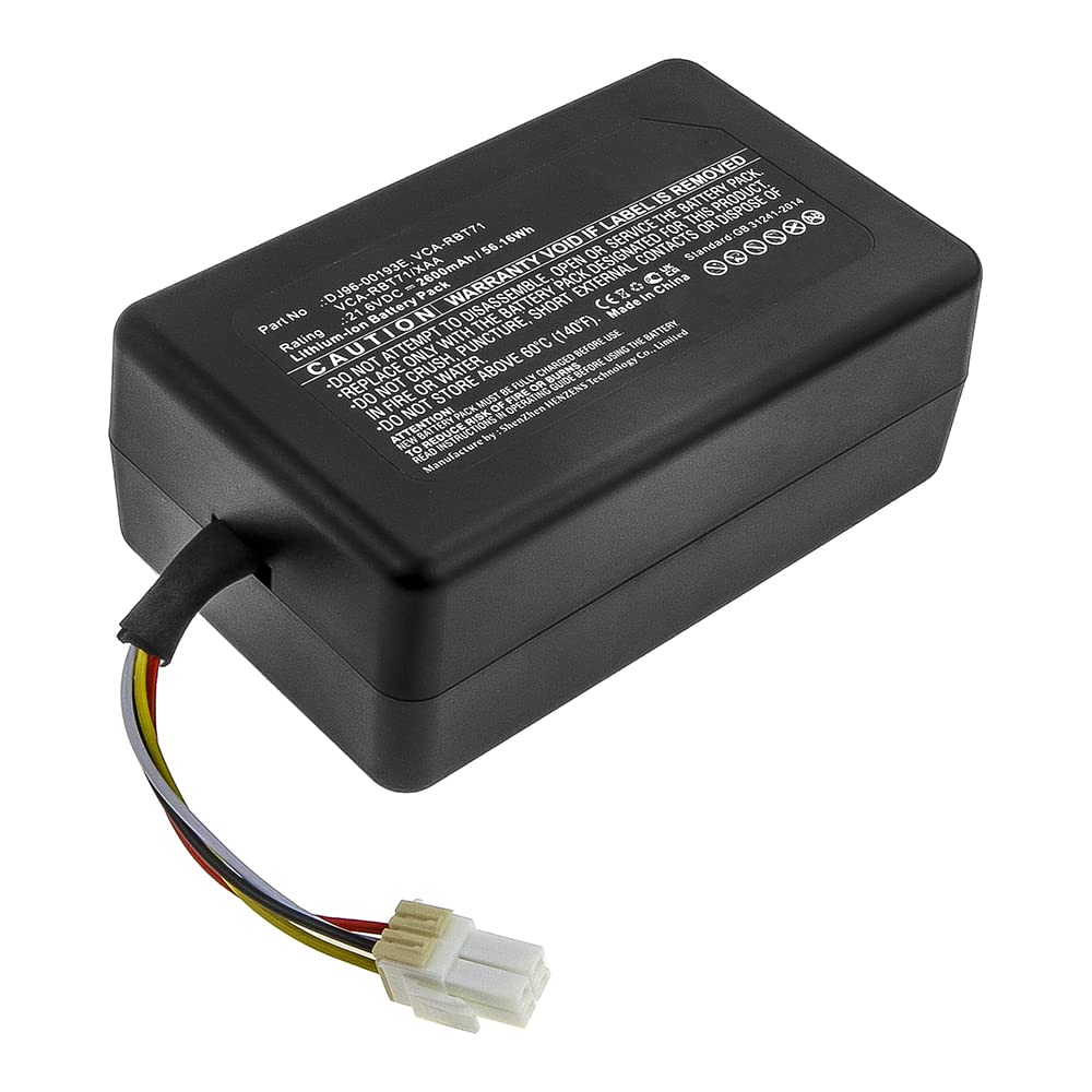 Synergy Digital 21.6V 2600mAh Li-ion Replacement Battery for Samsung VCA-RBT71/XAA Vacuum Cleaner - Compatible with Samsung DJ96-00193E Battery | High Capacity Power Supply for Cordless Cleaning at Home, Office & Car