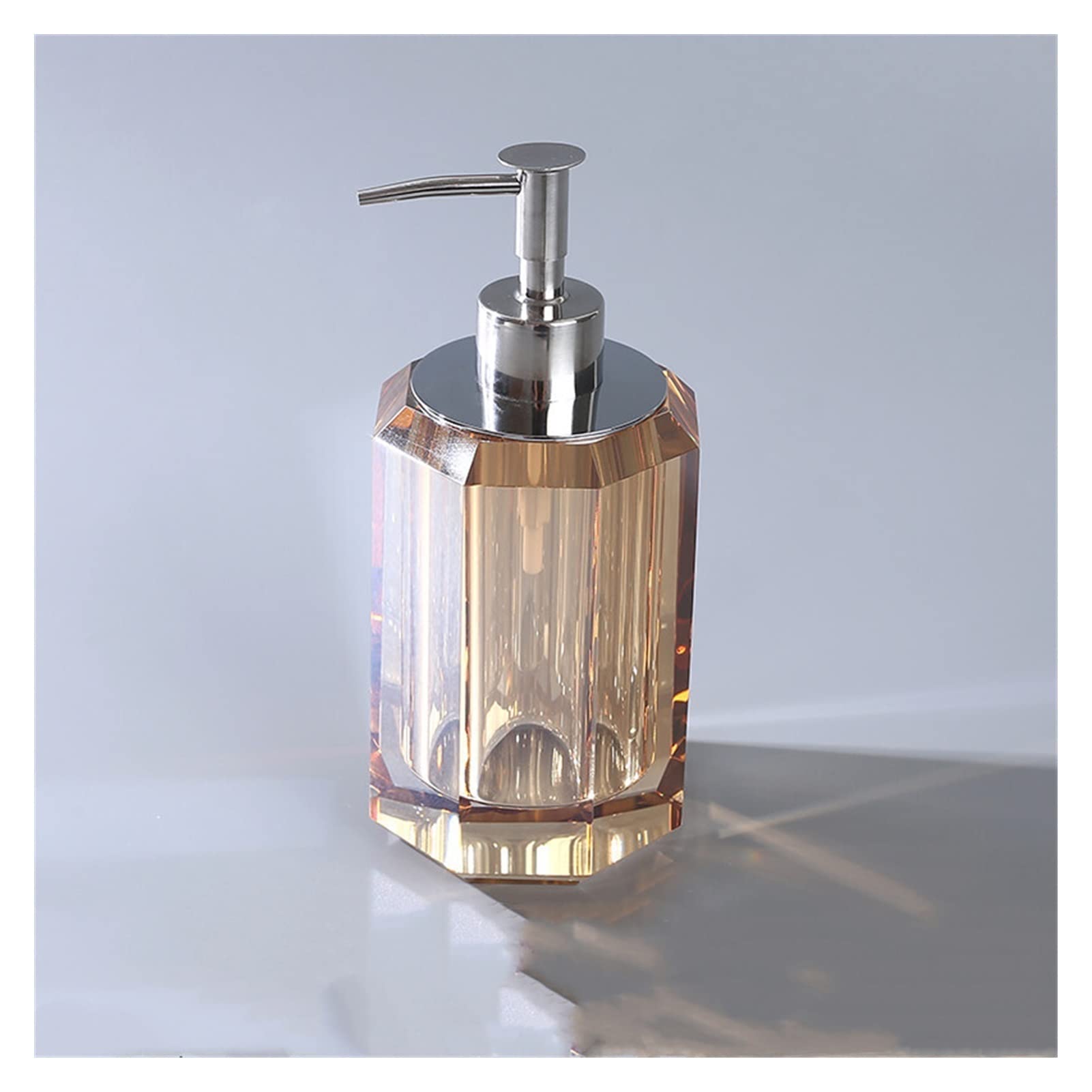 Luxury Crystal Clear Soap Dispenser for Bathroom - 1pc Transparent Shower Gel & Shampoo Dispenser Bottle with Elegant Design | Perfect for Modern Bathrooms, Spa, and Luxury Home Decor (Color: A)