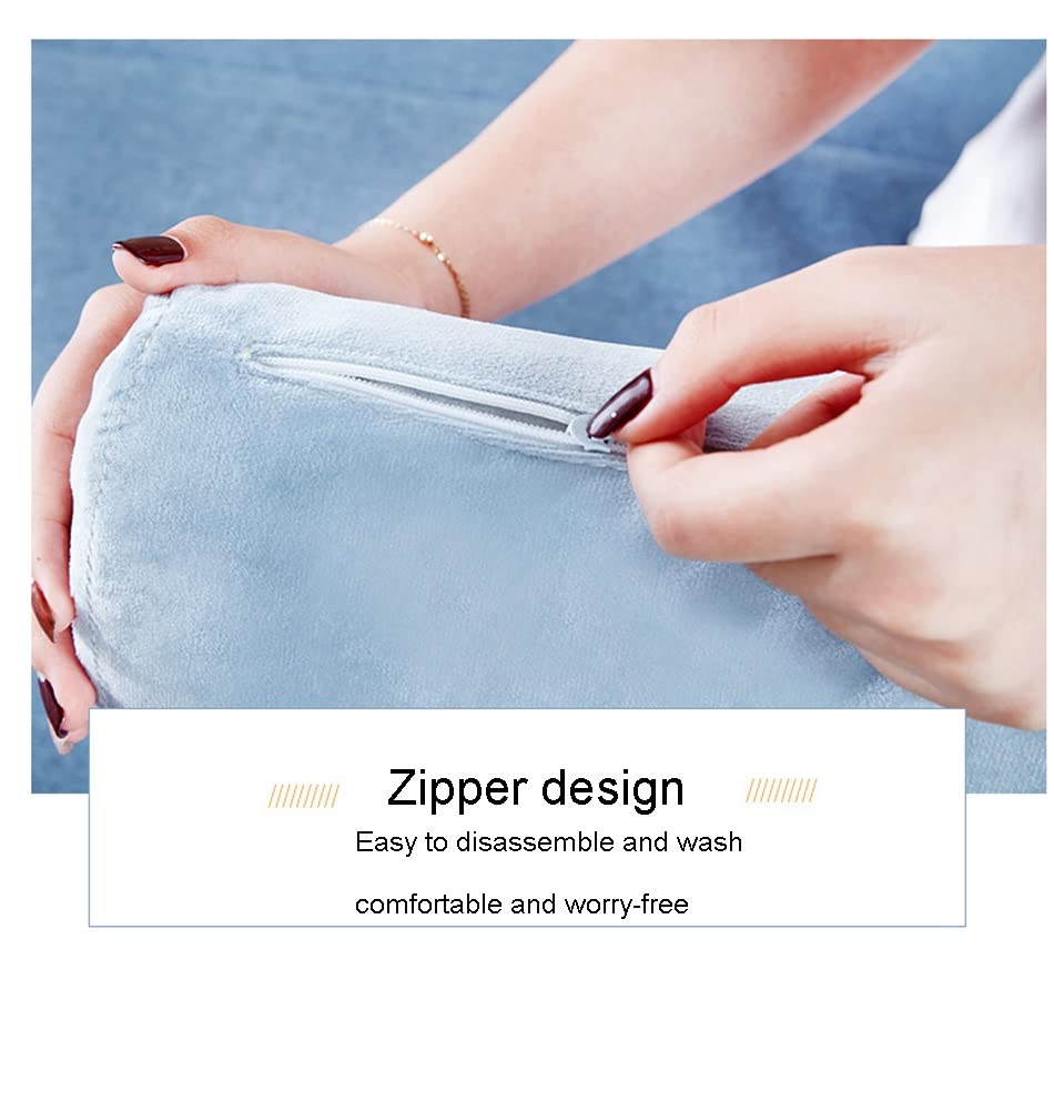 Premium Bed Gap Filler Pillow - 200x10x22cm Blue Headboard Support Cushion for Mattress & Sofa | Eliminates Gaps, Enhances Comfort | Perfect for Back Support, Reading in Bed & Home Decor
