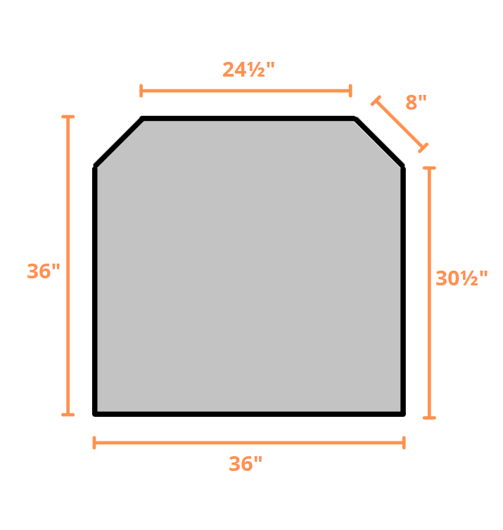 ComfortBilt Flatwall Hearth Pad - Natural Silver Slate Fireplace Protector | Heat Resistant Floor Mat for Wood Stove, Pellet Stove & Fireplace Safety