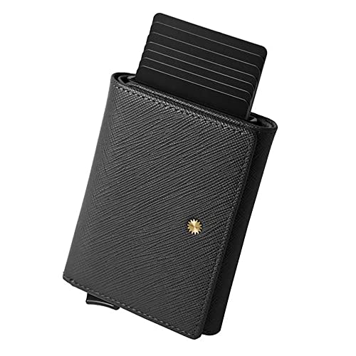 Black Saffiano Leather / Matte Black Smart Card Holder