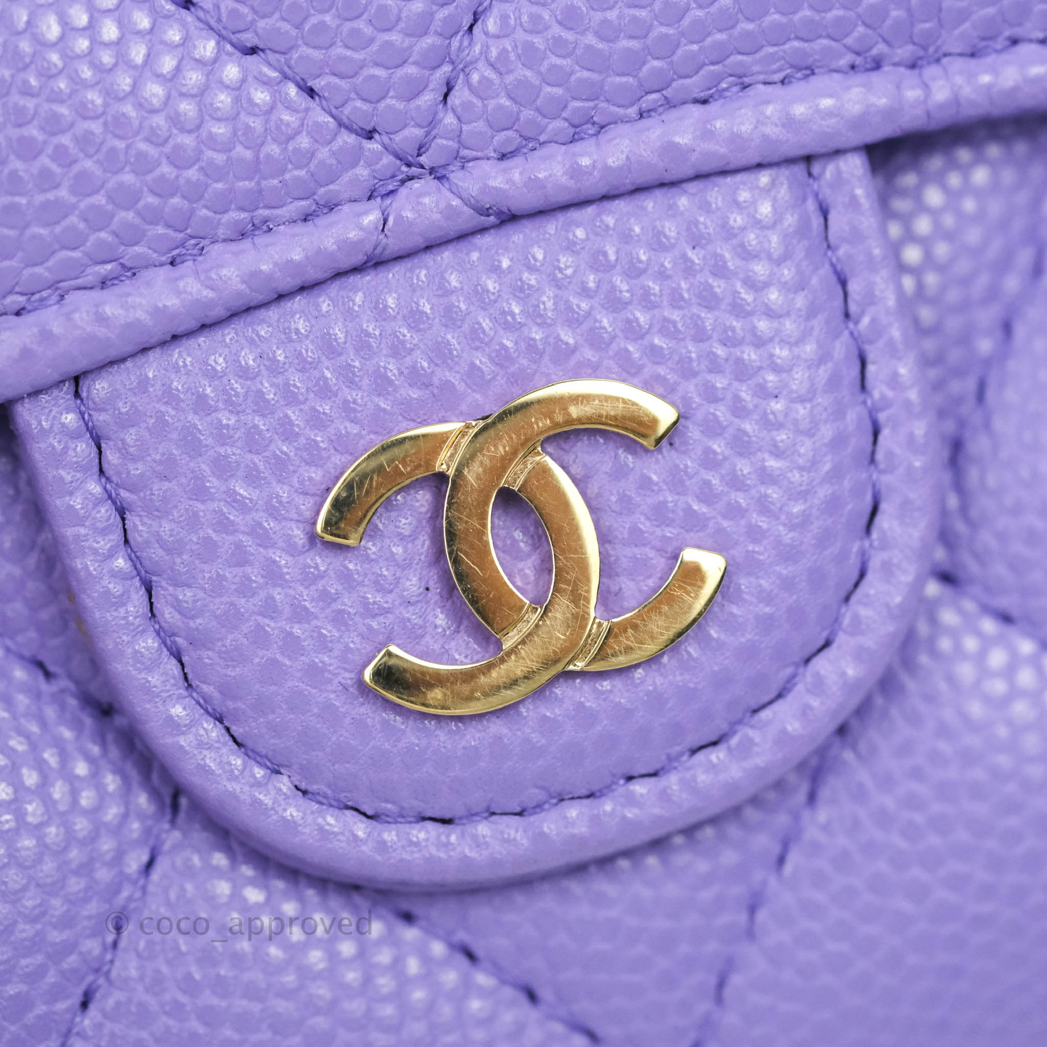 Chanel Classic Flap Wallet in Purple Caviar Leather with Gold Hardware - Luxury Designer Wallet for Women | Perfect for Everyday Use, Special Occasions & Gift Giving