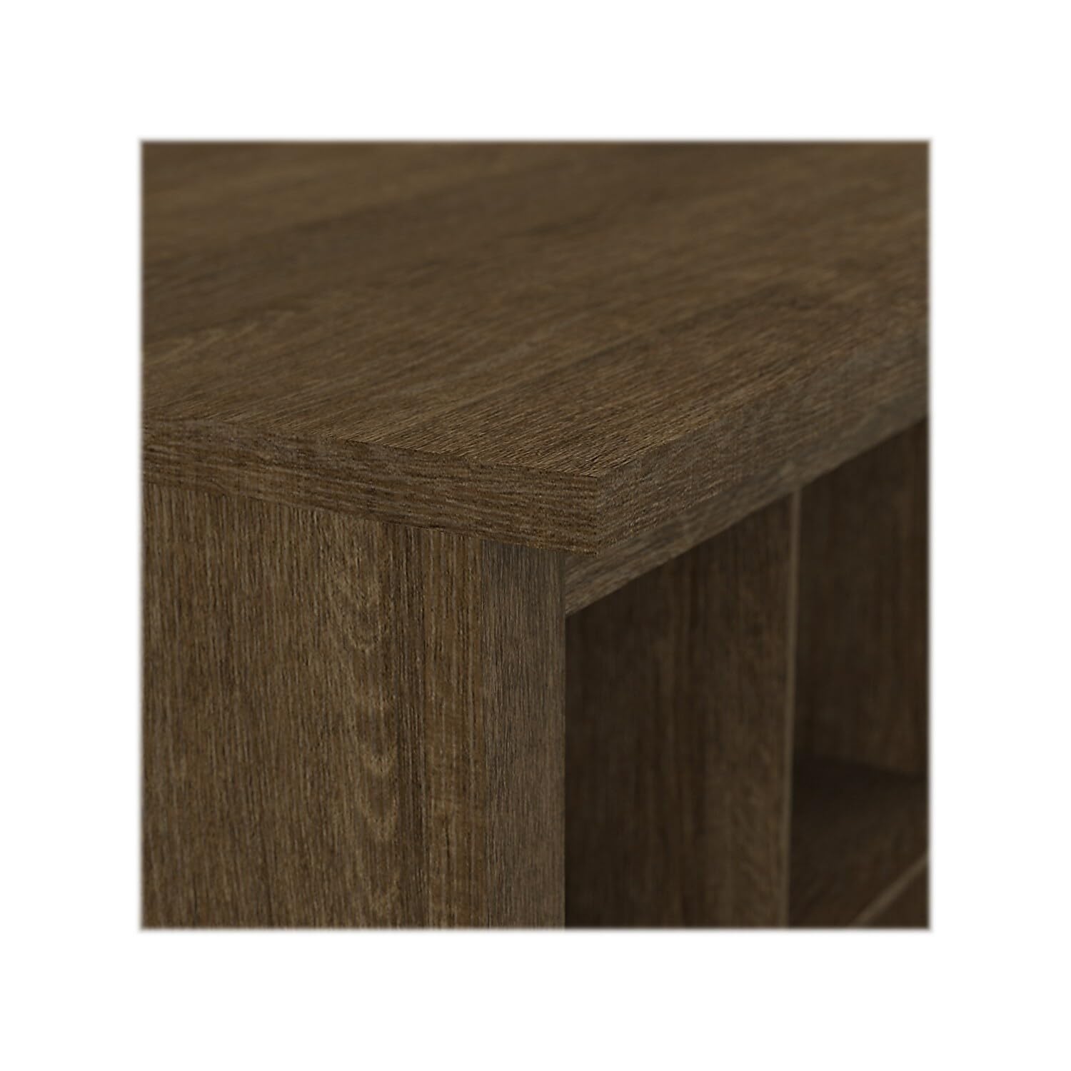 Bush Furniture Woodland 40W Shoe Storage Bench with Shelves in Ash Brown | Entryway Organizer for Shoes, Boots & Accessories | Perfect for Mudroom, Foyer & Hallway Storage Solutions