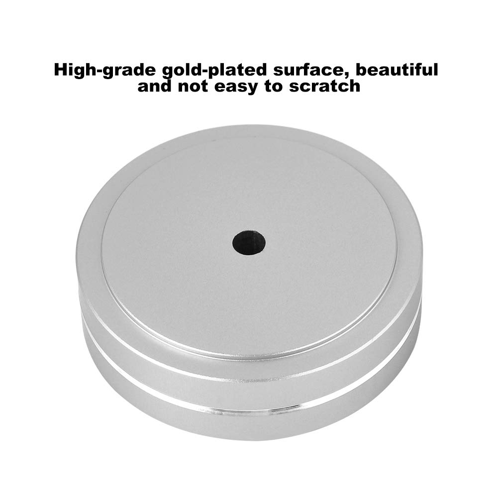 Premium Aluminum Alloy Speaker Isolation Feet Pads - HiFi Audio Equipment Vibration Dampers & Floor Protectors for Turntables, Studio Monitors & Home Theater Systems (Silver)