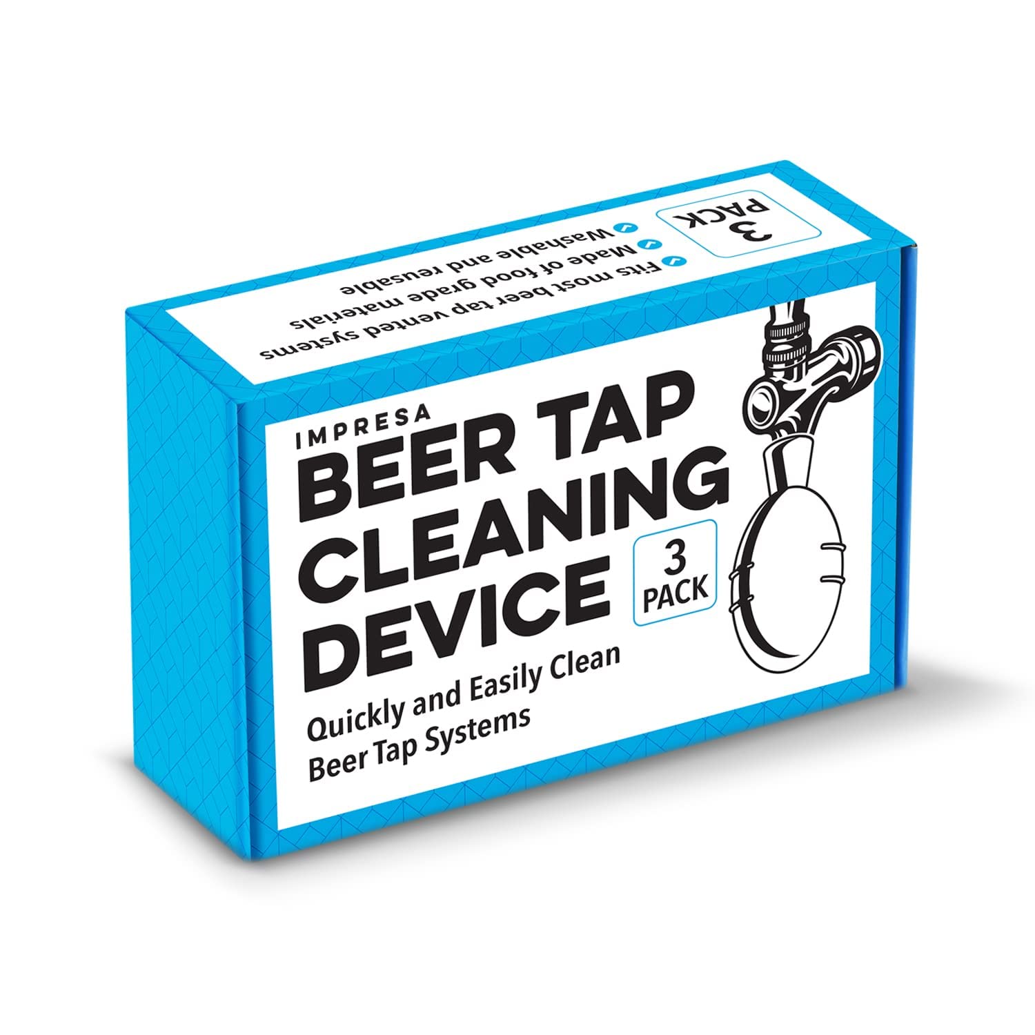 IMPRESA 3-Pack Beer Line Cleaner Kit - Professional Draft Keg Tap Cleaning Tool with Faucet Plug Alternative - Perfect for Home Brewers, Bars & Restaurants - Keep Your Beer Fresh & Tasty