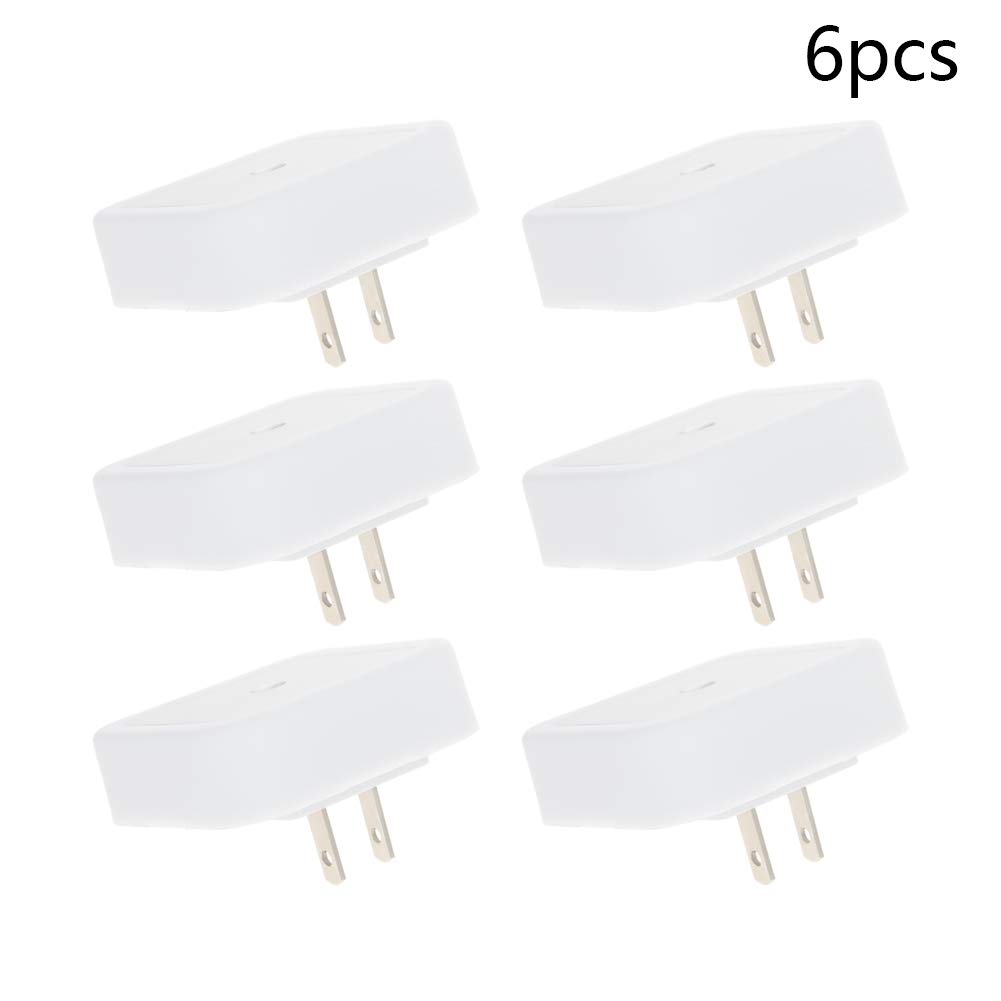 Othmro 6-Pack Plug-in LED Night Lights with Auto Dusk-to-Dawn Sensor - Warm White ABS Christmas Bulb Lights (L62×W62×H40) for Bedroom, Kitchen, Hallway - Energy Saving US Plug Indoor Lighting