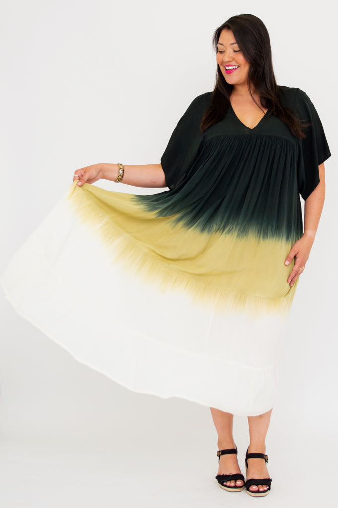 Empress Dress - Black Dip Dye Elegant Evening Gown for Women | Perfect for Cocktail Parties, Weddings & Formal Events