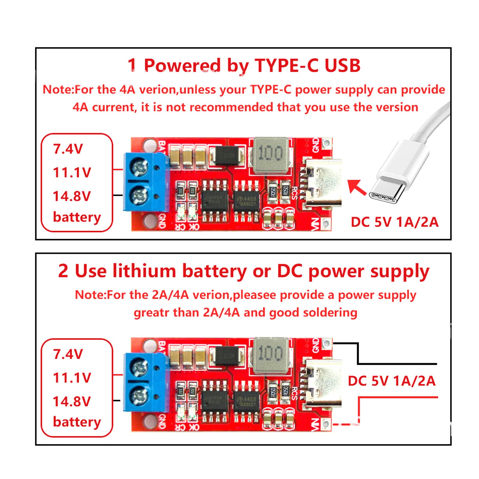 ANKROYU 4A Input 2.2A Output Step Up Boost Charging Board Module for DIY Battery Charger - Perfect for Solar Power Systems, Portable Chargers & Electronic Projects