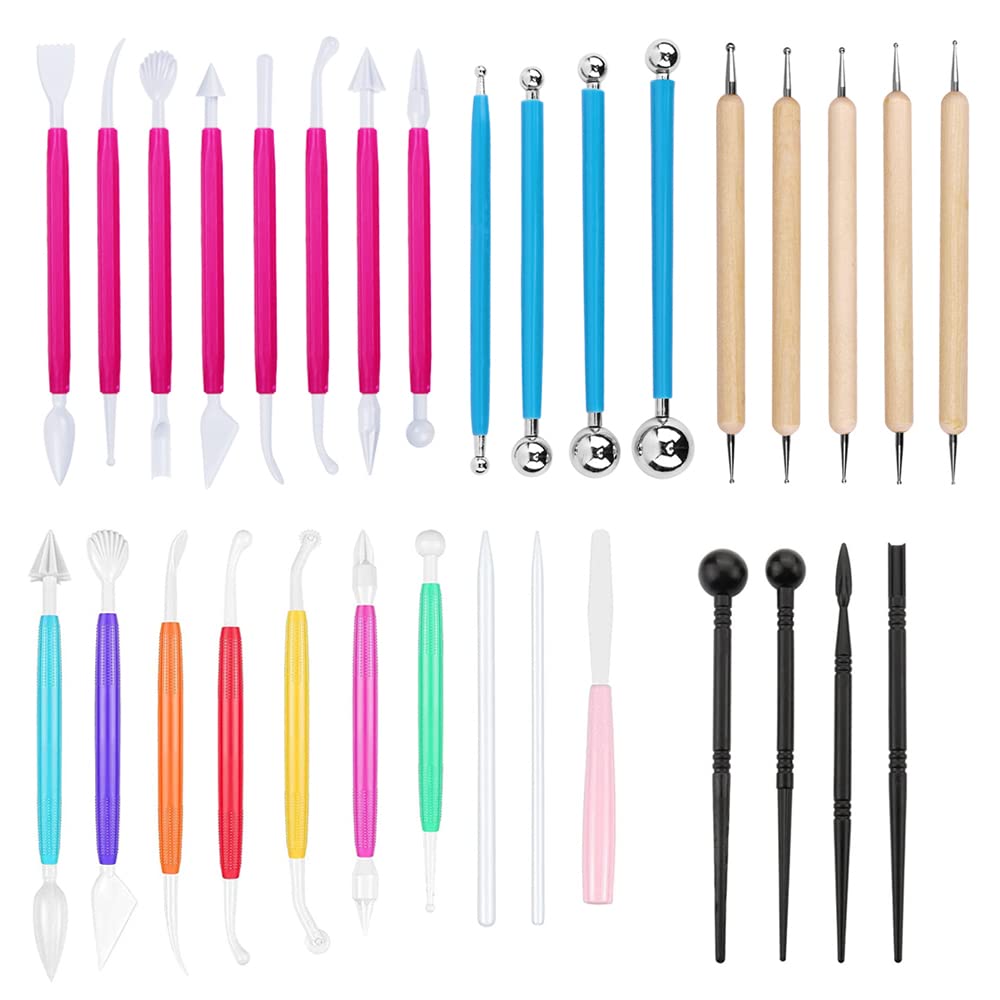 31 Pcs Cake Decorating Tool Set - Professional Fondant & Polymer Clay Sculpting Kit for Baking, Pottery, DIY Crafts - Perfect for Cake Artists, Home Bakers & Clay Modelers