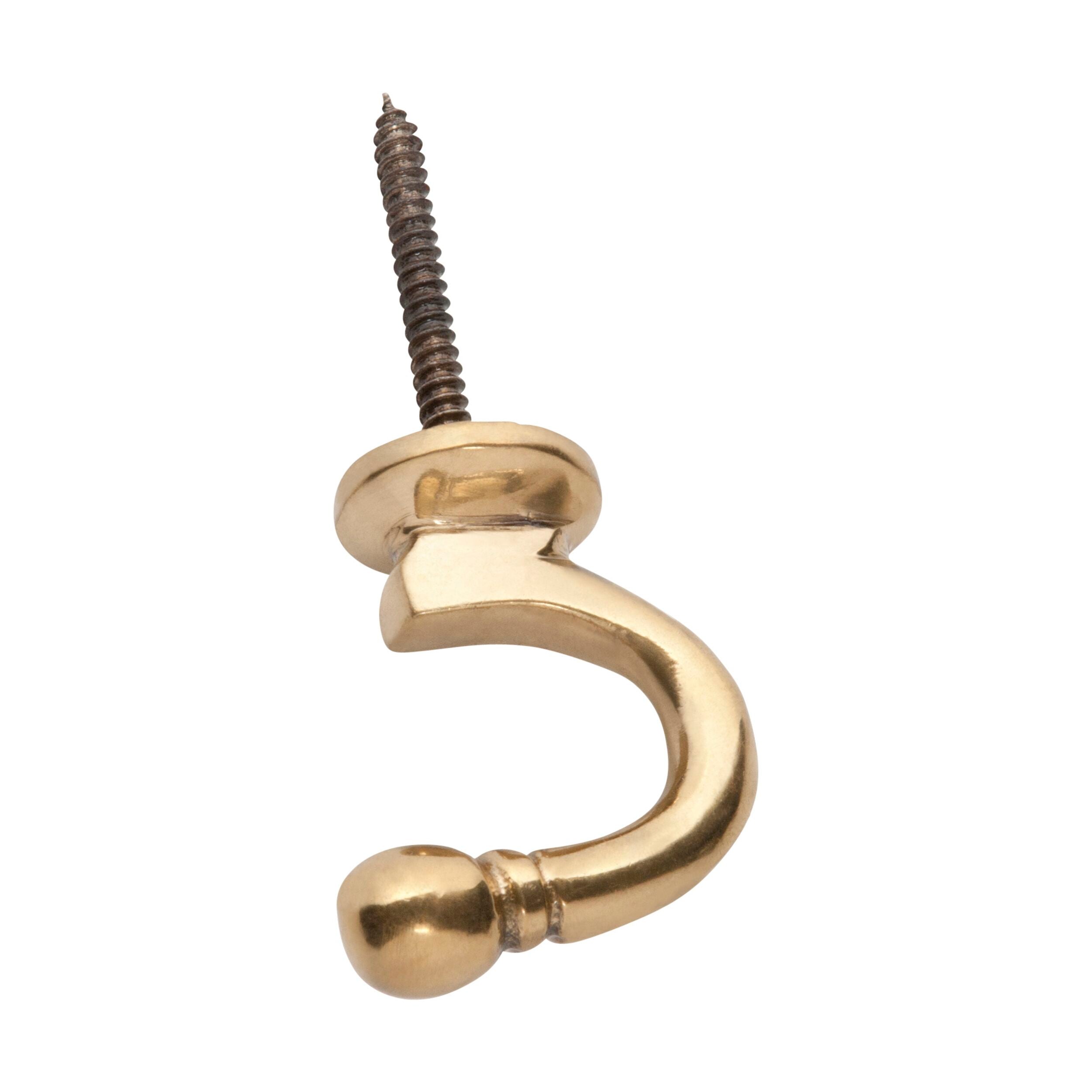 3907 Standard Polished Brass Curtain Tie Back Hook - 45mm | Elegant Window Drapery Holder for Living Room, Bedroom & Home Decor