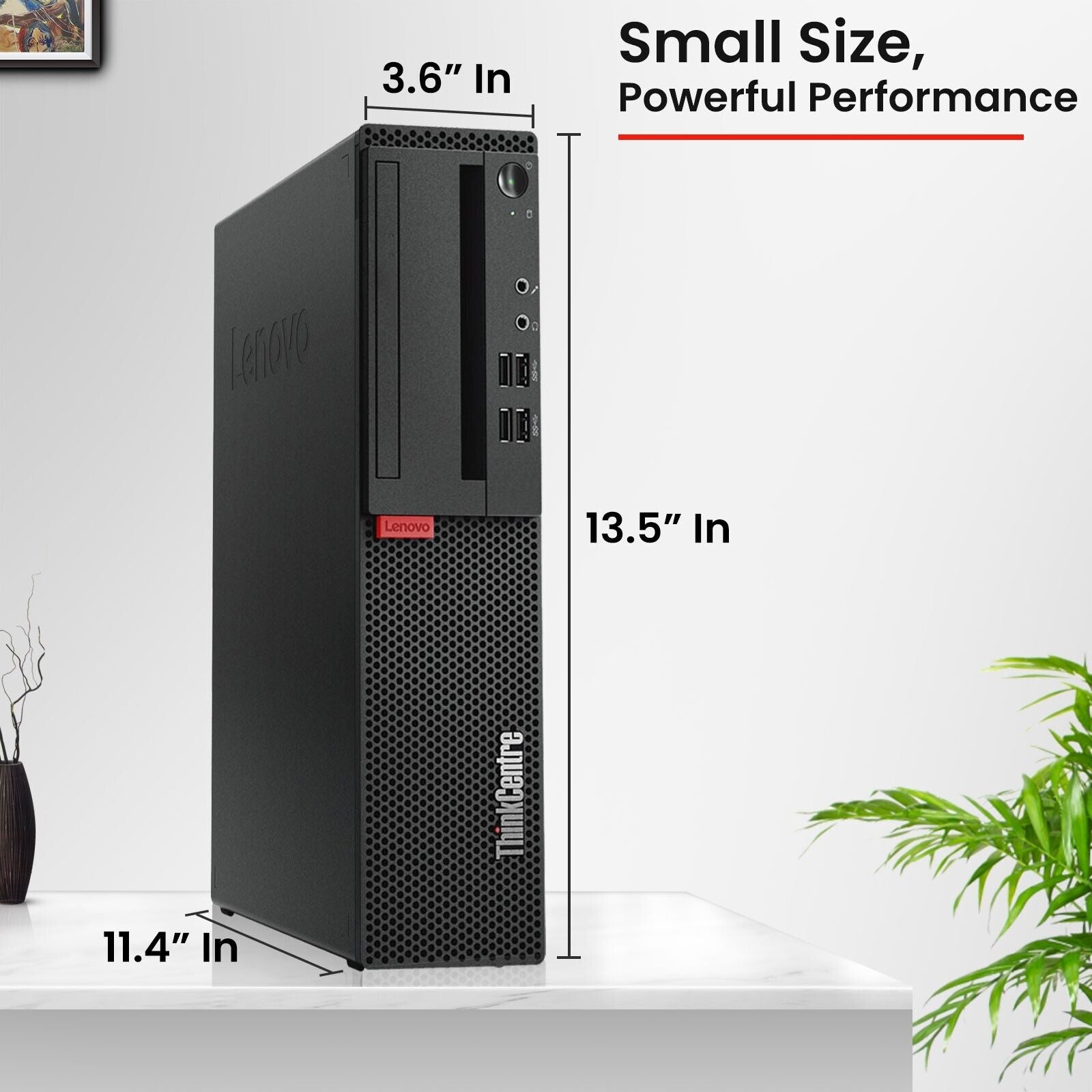 Lenovo ThinkCentre M720s Small Form Factor Desktop PC - Intel Core i5-8500 8th Gen 3.0GHz, 16GB RAM, 256GB SSD, Windows 11 Pro | Certified Refurbished with 1-Year Warranty | Ideal for Home Office, Business Workstations & Remote Work