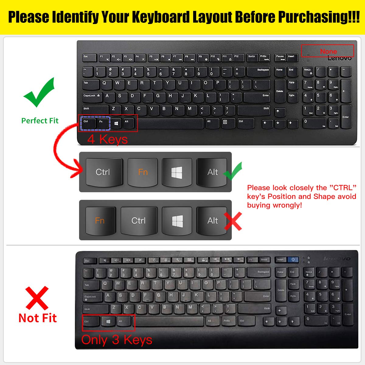 CaseBuy Keyboard Cover for Lenovo 510 Wireless Keyboard (GX30N81775/4X30M39458) - Premium Silicone Protector Skin | Keyboard Accessories | Mint Green | Perfect for Office, Home & Travel Use