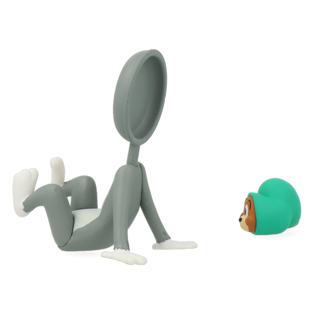 Tom & Jerry Series 3 Vinyl Figurine - Tom with Pan-Shaped Head & Jerry in Hose | Collectible Cartoon Character Statue for Home Decor, Office Display, and Gift for Animation Fans
