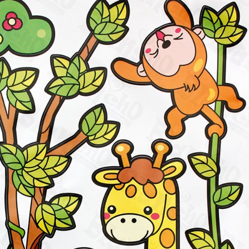 Nice Animal Friends Wall Stickers - Removable Decorative Wall Decals for Kids Room, Nursery, Living Room & Home Decor - Perfect for DIY Wall Art and Themed Bedroom Designs
