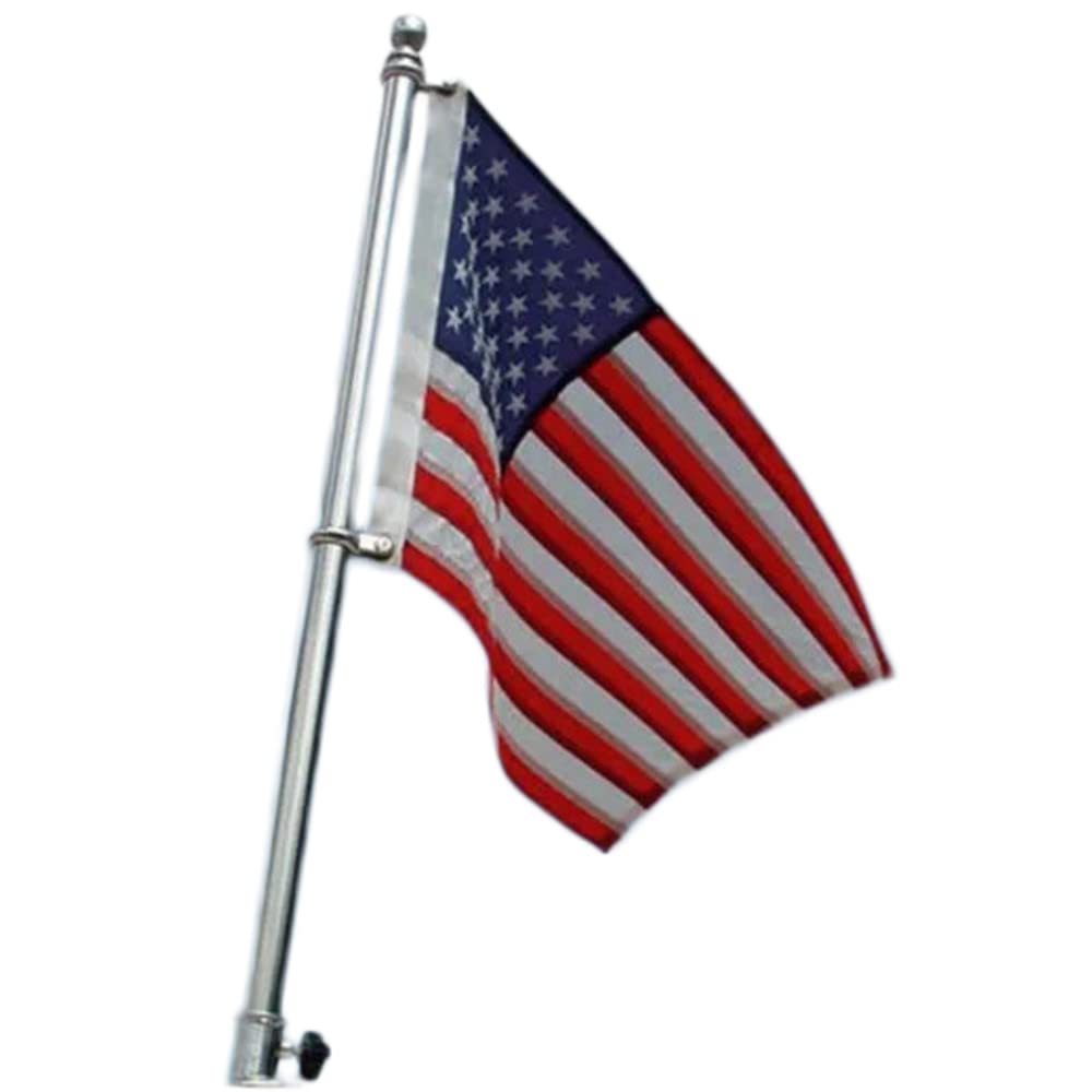 TaylorMade Flag Pole Set - 10ft Polished Stainless Steel Outdoor Flagpole Kit with Gold Ball Finial & Ground Sleeve for Residential & Commercial Use | Perfect for Front Yard, Garden, Business Entrance & Patriotic Displays