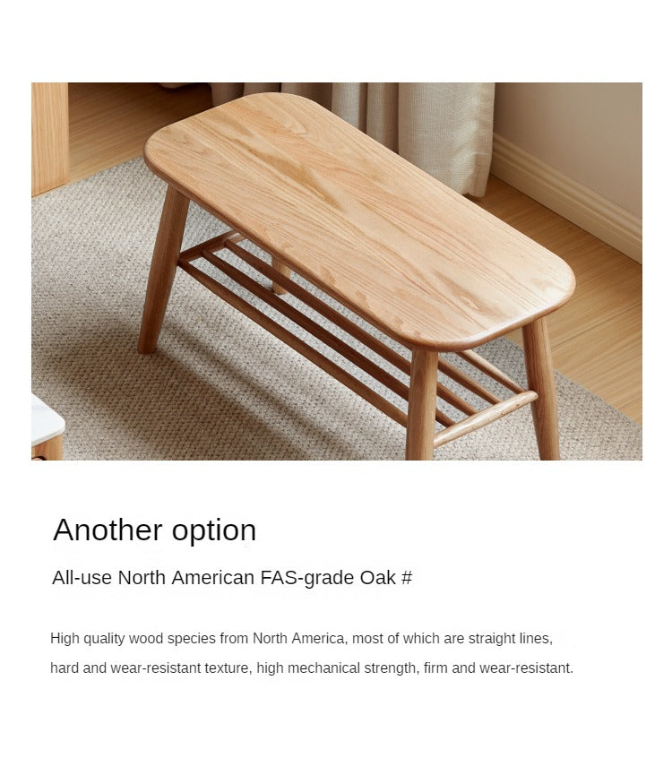 Solid Oak Wood Shoe Bench - Sturdy Entryway Storage with Seat | Perfect for Hallway, Mudroom & Bedroom Organization