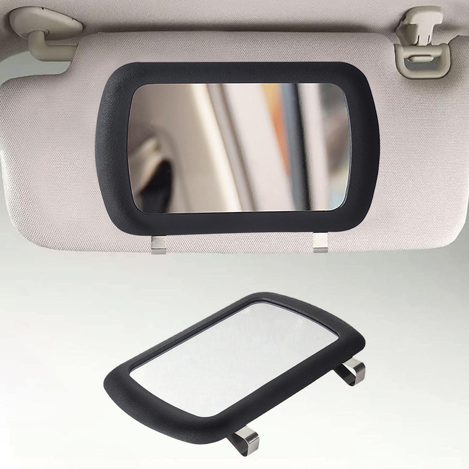 XGZ Car Visor Vanity Mirror - Sun Shading Cosmetic Organizer for Cars & Trucks | Black Auto Makeup Mirror with Sunshade | Perfect for On-the-Go Touchups & Sun Protection