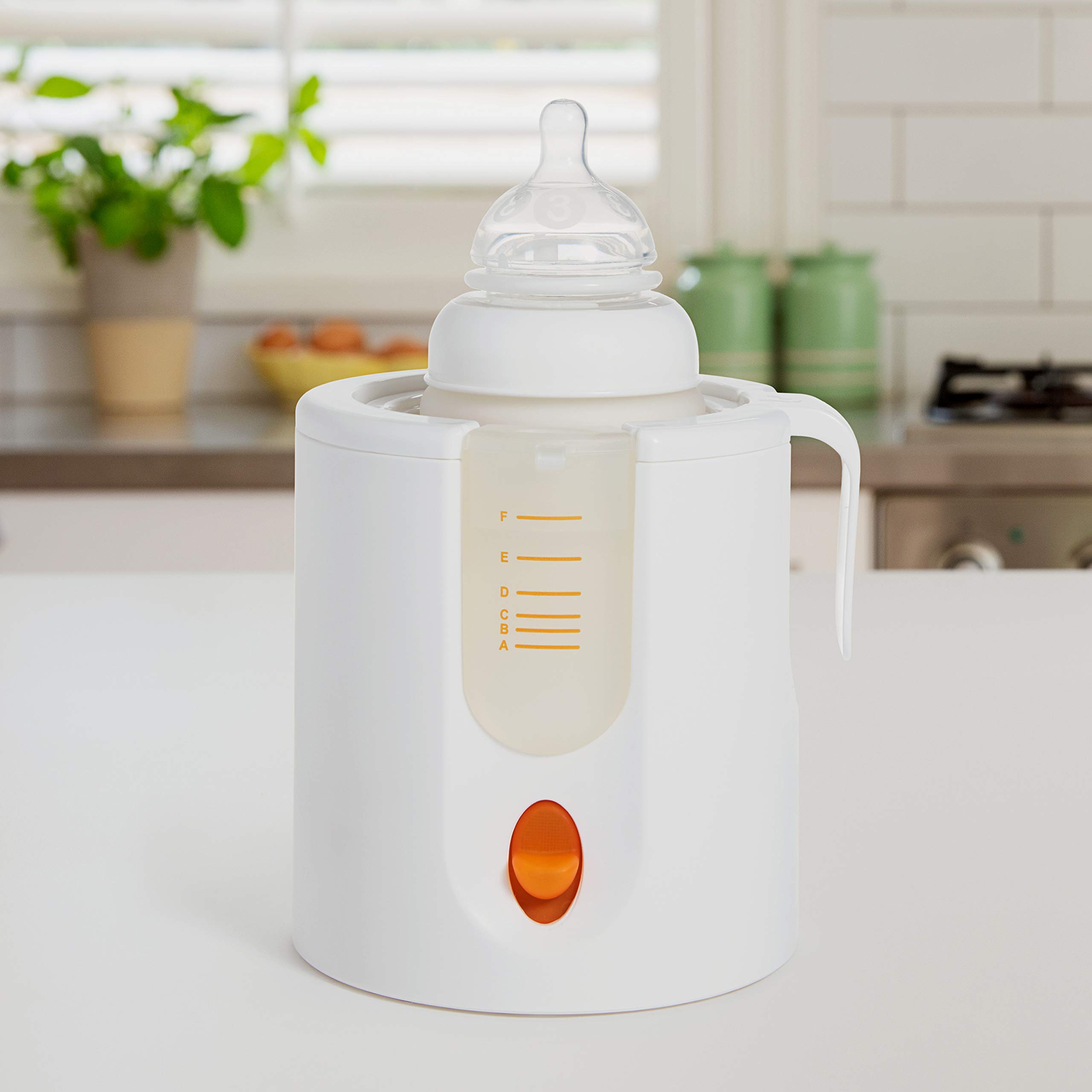 Munchkin High Speed Bottle Warmer - Fast Heating Baby Bottle Warmer for Breastmilk & Formula - Orange & White (1 Count) - Perfect for Travel, Home & Nursery Use