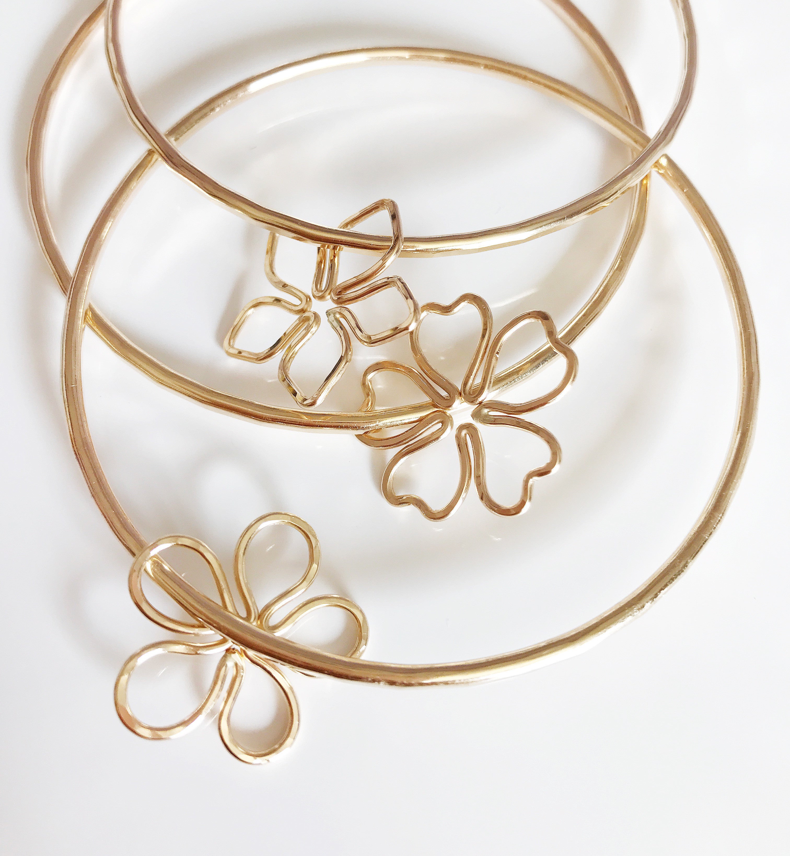 Cherry Blossom Bangle Bracelet (B327) - Elegant Floral Jewelry for Women, Perfect for Spring Weddings, Parties & Everyday Wear