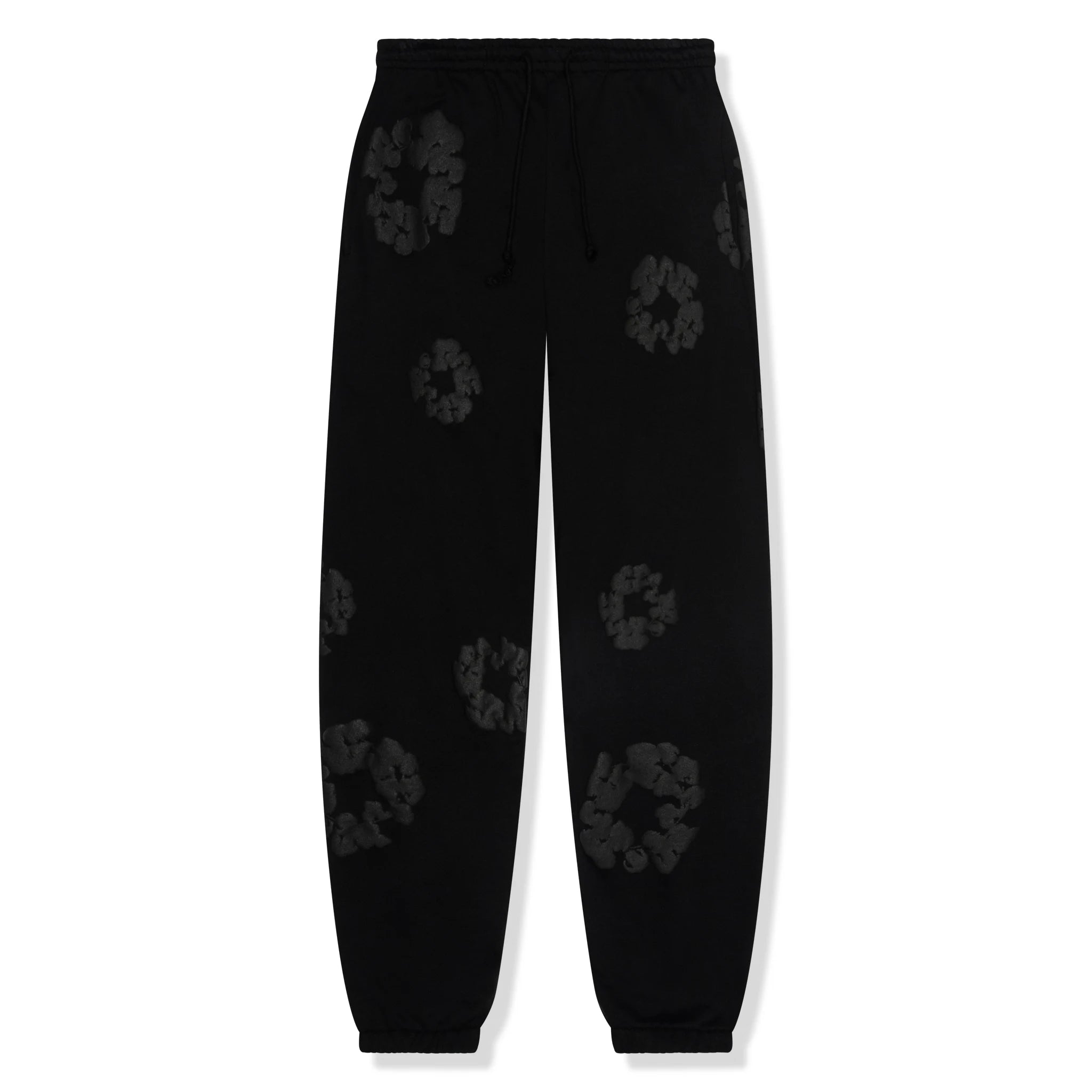 Vintage Denim Tears Cotton Wreath Black Monochrome Sweatpants - Men's Casual Joggers for Streetwear & Lounge Wear