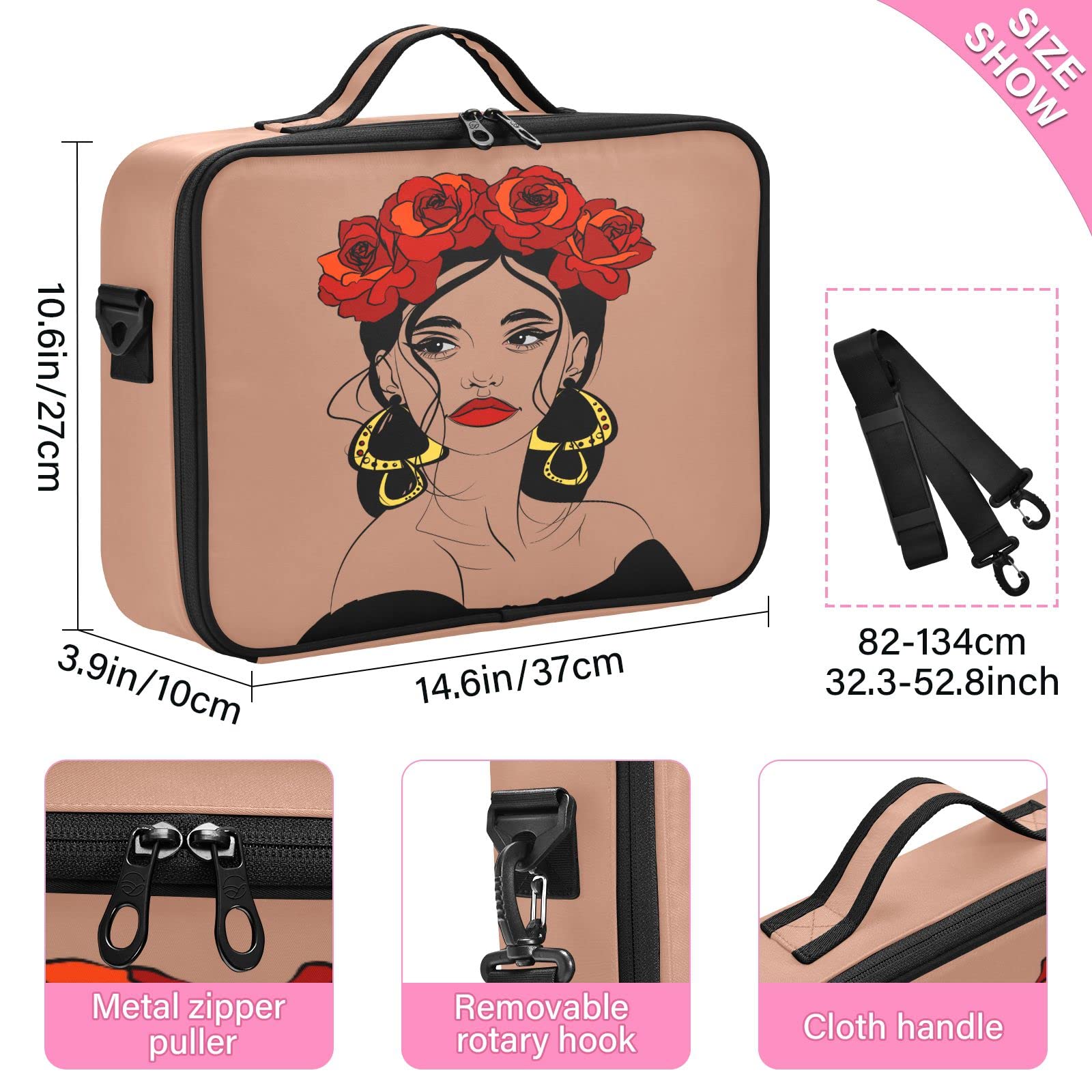 Moyyo Professional Travel Makeup Bag for Women - Waterproof Cosmetic Organizer Case with Portable Design, Perfect for Travel, Salon & Daily Makeup Storage | Beauty Essentials Storage Solution