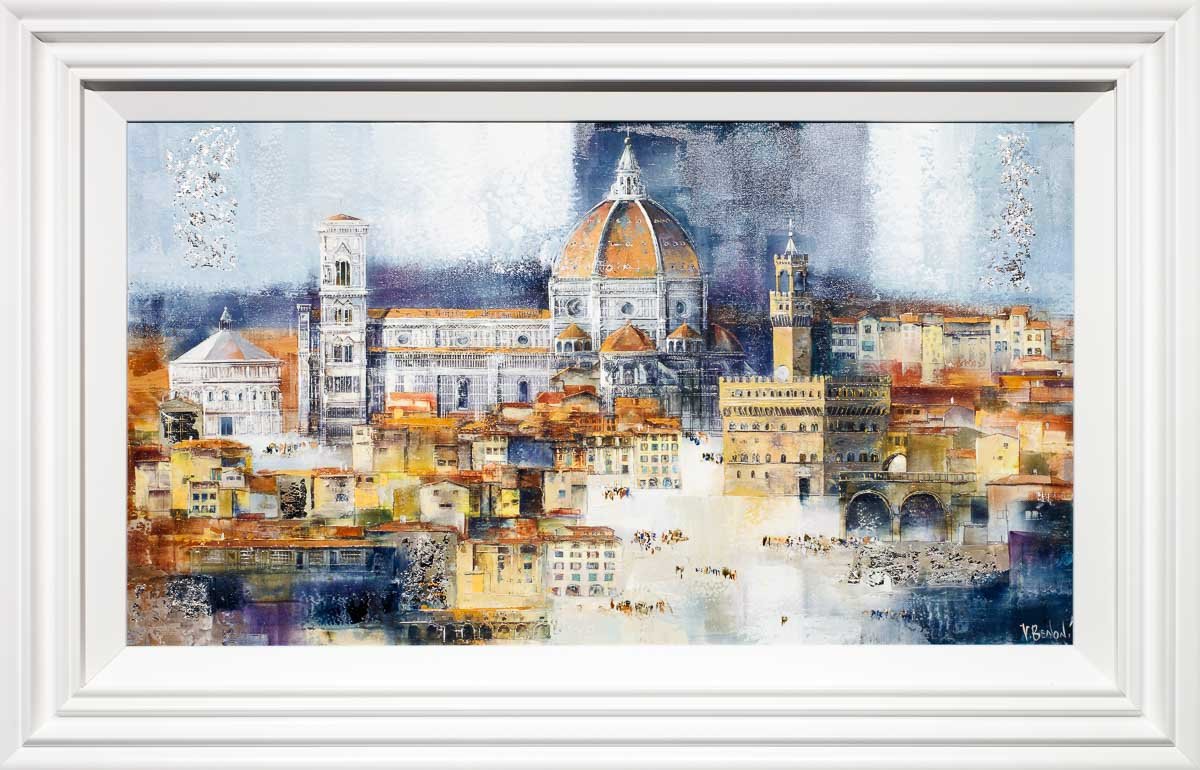 Original Florence Italy Landscape Painting - Wall Art Decor for Living Room, Bedroom & Office
