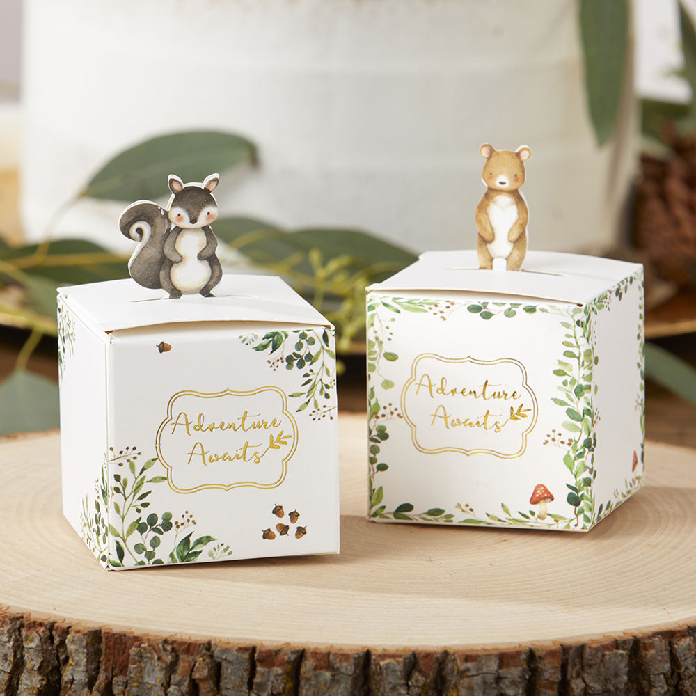 Woodland Baby Shower Favor Boxes - Set of 24 Adorable Forest-Themed Gift Boxes for Baby Showers, Birthday Parties & Gender Reveals