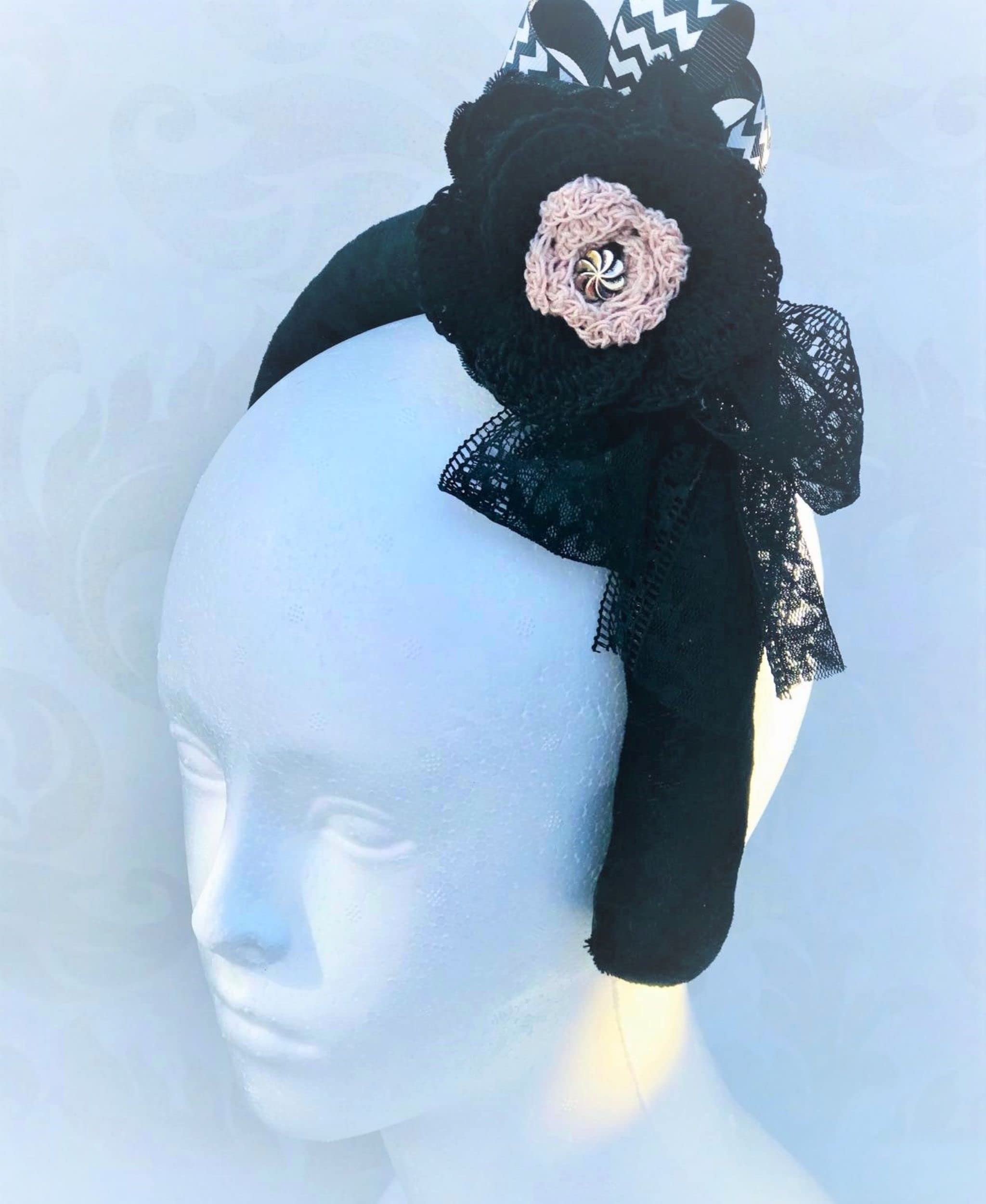 Elegant Black Velvet Fascinator Headband & Headpiece for Women - Perfect for Weddings, Parties, and Special Occasions