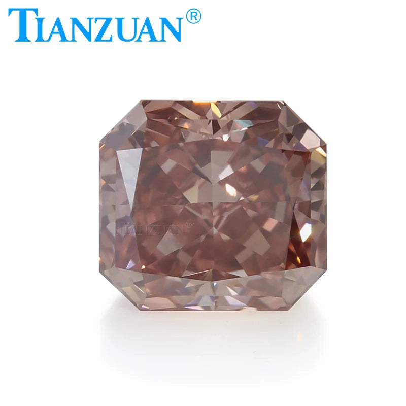 Lab Grown CVD Radiant Cut Fancy Dark Brownish Pink Diamond - VVS1/VS1 Clarity, 2EX Cut, GEMID Certified Loose Gemstone for Jewelry Making & Engagement Rings