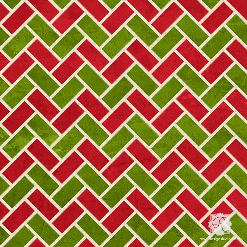 Zig Zag Tiles Moroccan Christmas Stencil - DIY Holiday Decor, Wall Art & Gift Wrapping Template - Perfect for Home Decoration, Party Supplies & Craft Projects