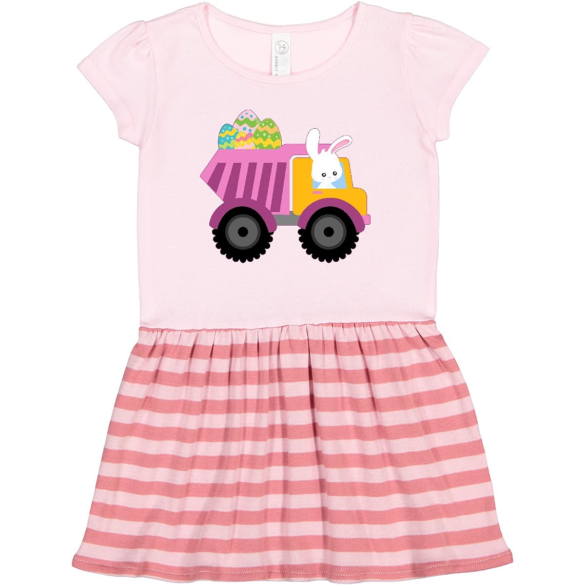 Inktastic Easter Bunny in Dump Truck Delivering Easter Eggs Toddler Dress - Cute Easter Outfit for Girls & Boys - Perfect for Easter Egg Hunts, Spring Photos & Holiday Celebrations