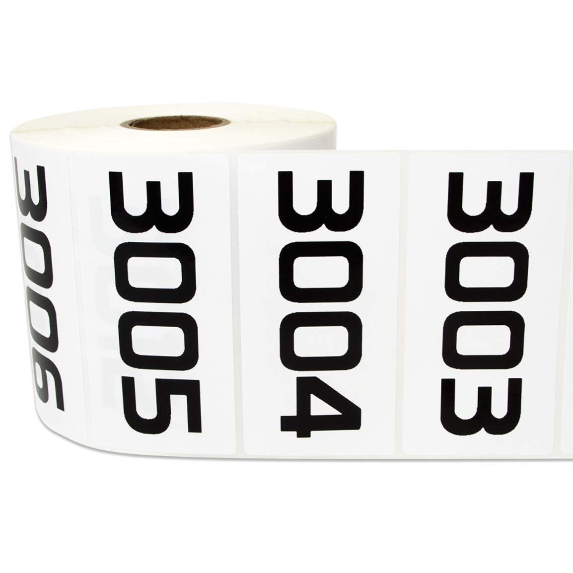 3000 Consecutive Number Labels 3001-4000 for Inventory Counting & Warehouse Quality Control - 3 Rolls, 1.5