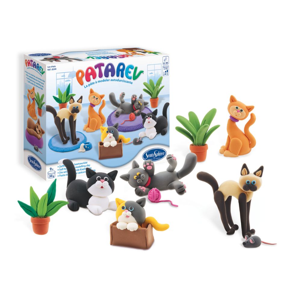 Patarev Air Drying Clay Kit for Cats - Non Toxic Modeling Clay for DIY Cat Sculptures, Pottery & Crafts - Perfect for Pet Lovers, Art Projects & Home Decor
