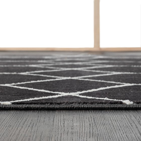 Averie Trellis Geometric Woven Area Rug - Modern Boho Chic Design for Living Room, Bedroom & Nursery - Soft Non-Slip Jute Rug for Home Decor