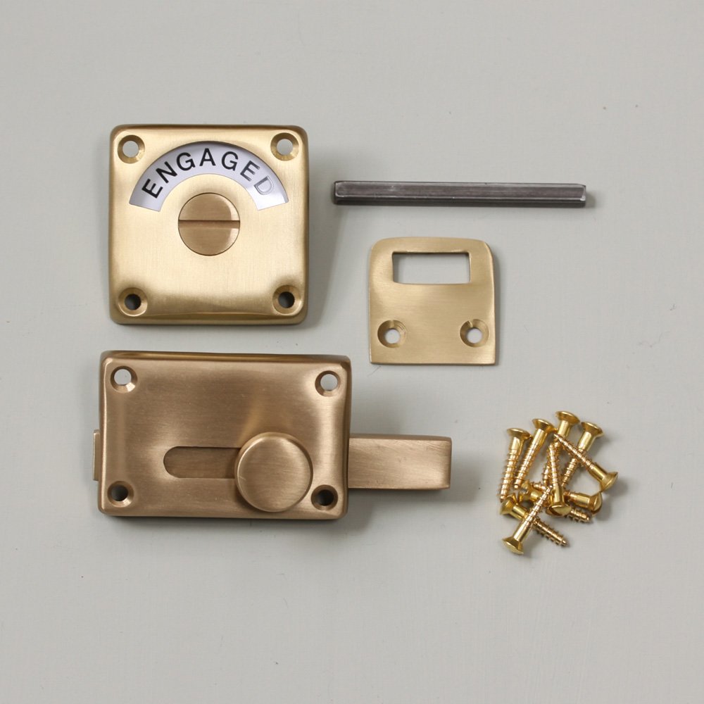 Satin Brass Vacant Engaged Lock - High-Quality Door Lock for Home & Office Security - Perfect for Bedrooms, Bathrooms, and Storage Rooms