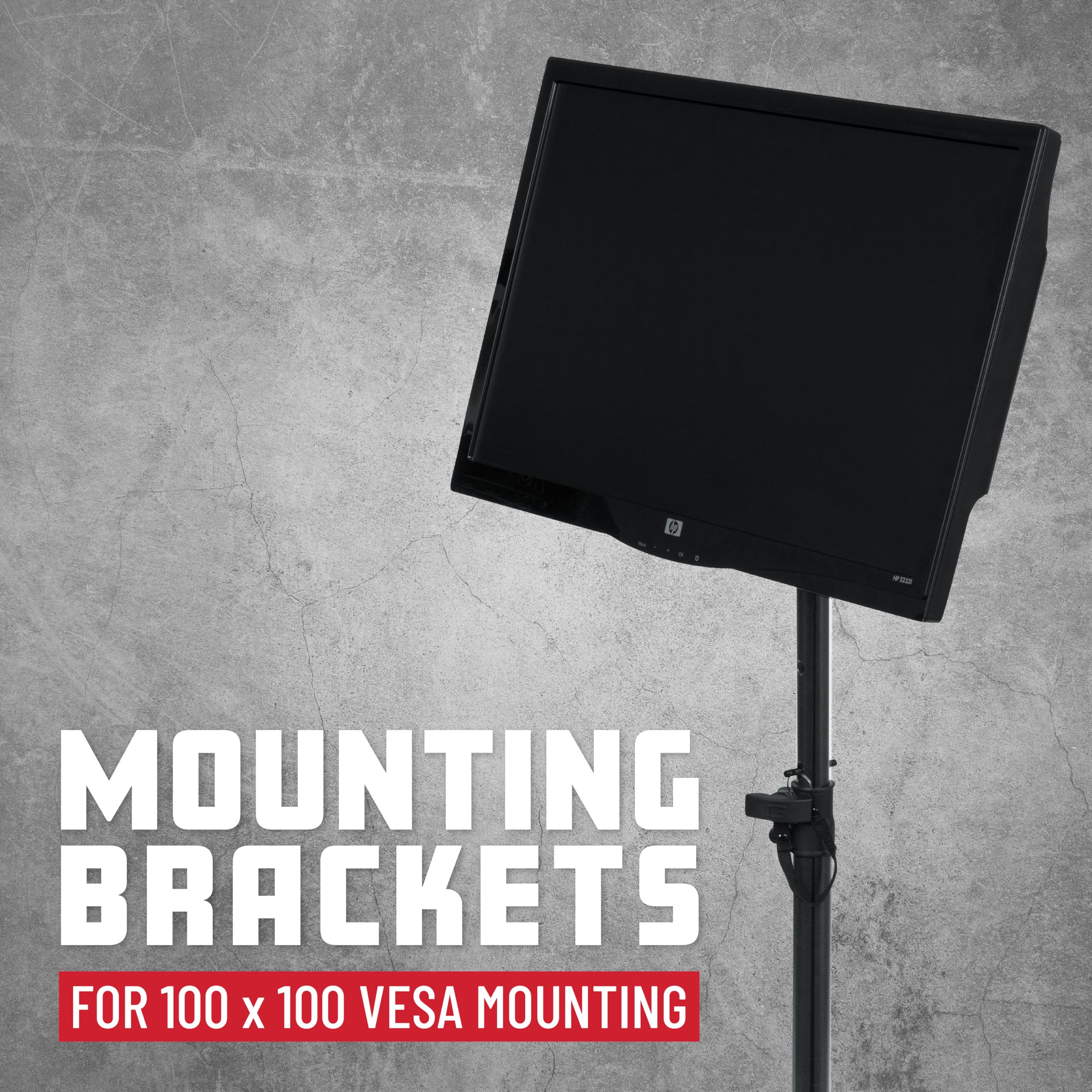 Gator Frameworks Adjustable Multi-Media Gear Stand with 100x100 VESA Mount | Height Adjustable 28-44